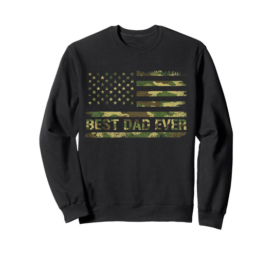 Best Dad Ever Us American Flag Sweatshirt - Graphic Print Men Women - T-Shirt, Sweatshirt, Hoodie