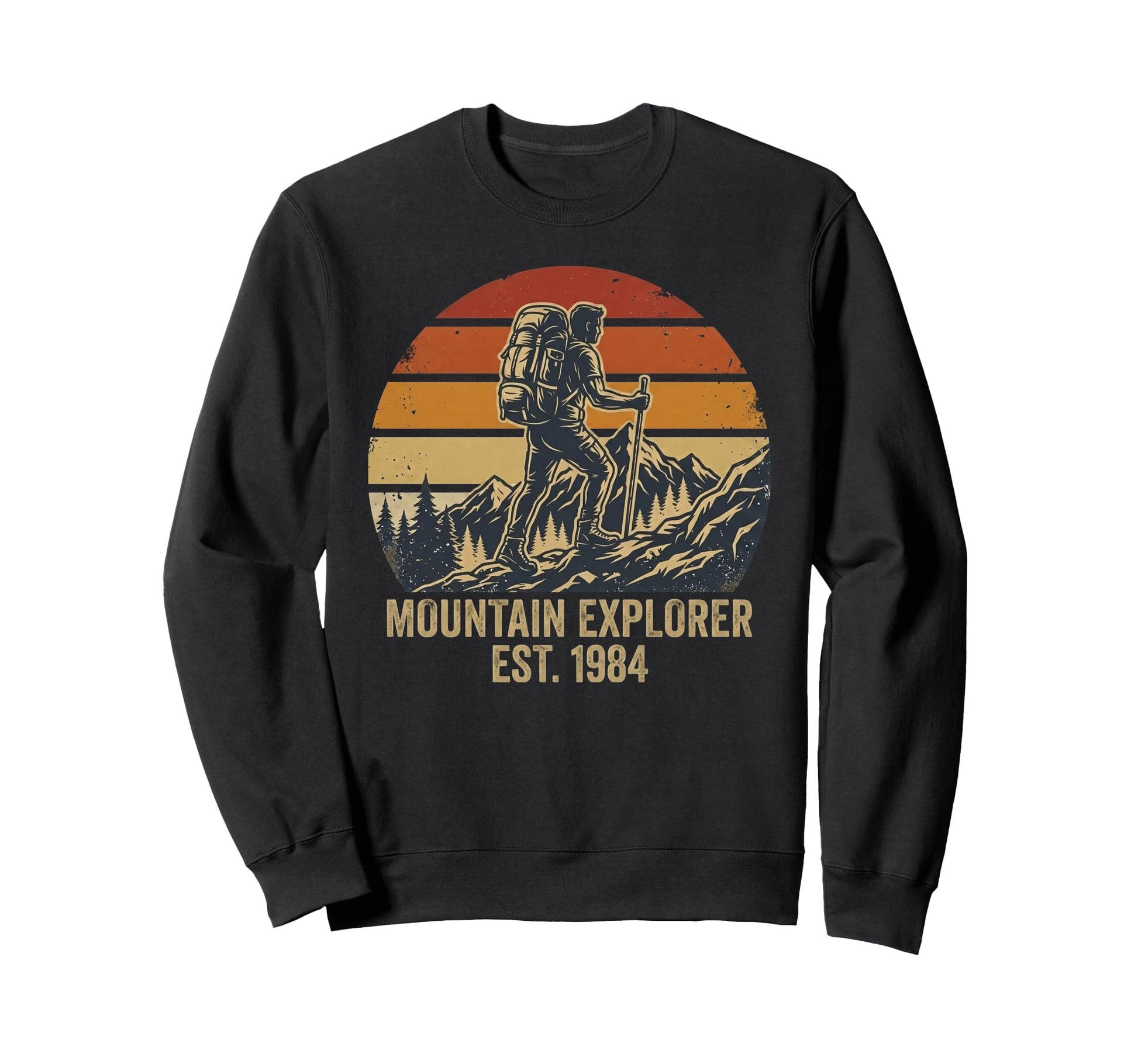 Mountain Explorer Est 1984 Sunset Sweatshirt - Casual Everyday Wear Unisex - T-Shirt, Sweatshirt, Hoodie
