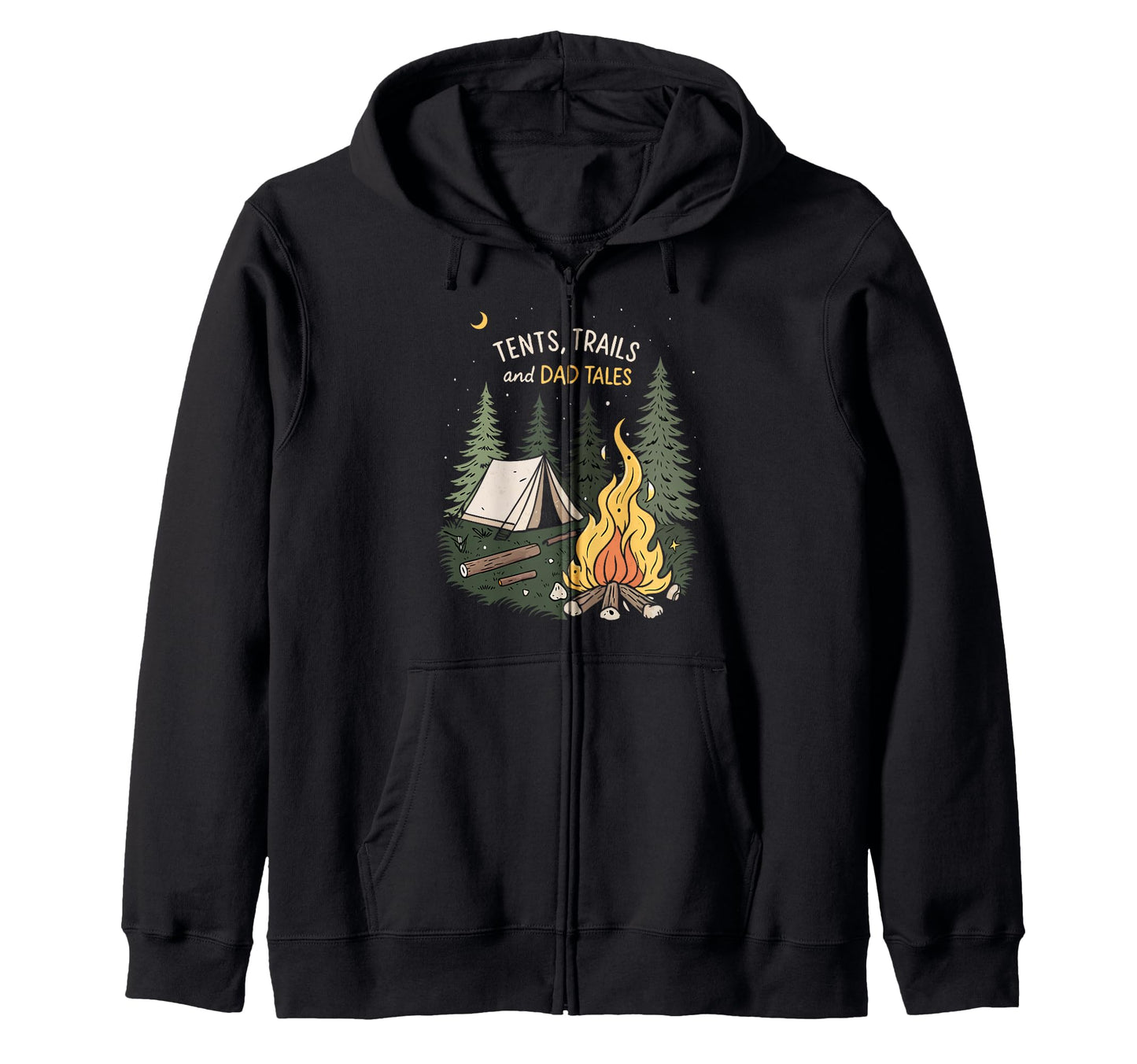 Tents Trails And Dad Tales Hiking Sweatshirt - Trendy Graphic Unisex - T-Shirt, Sweatshirt, Hoodie