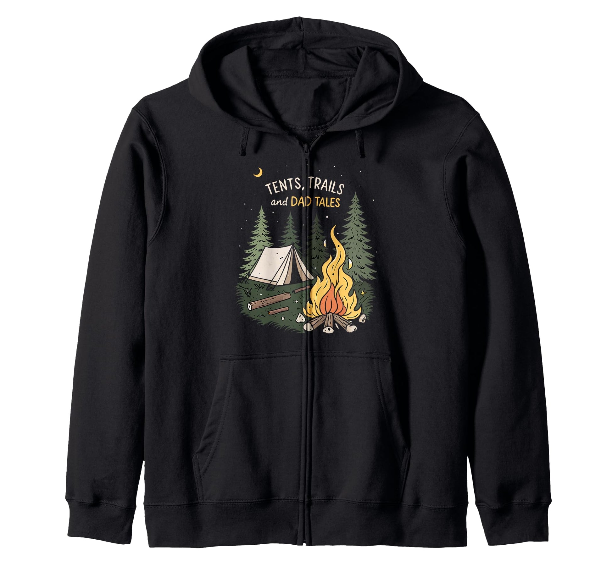 Tents Trails And Dad Tales Hiking Sweatshirt - Trendy Graphic Unisex - T-Shirt, Sweatshirt, Hoodie