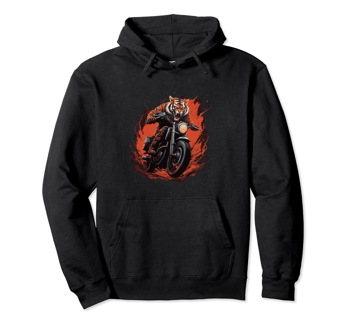 Tiger Riding Motorcycle Dad Biker Hoodie - Custom Art Print for Adults - T-Shirt, Sweatshirt, Hoodie