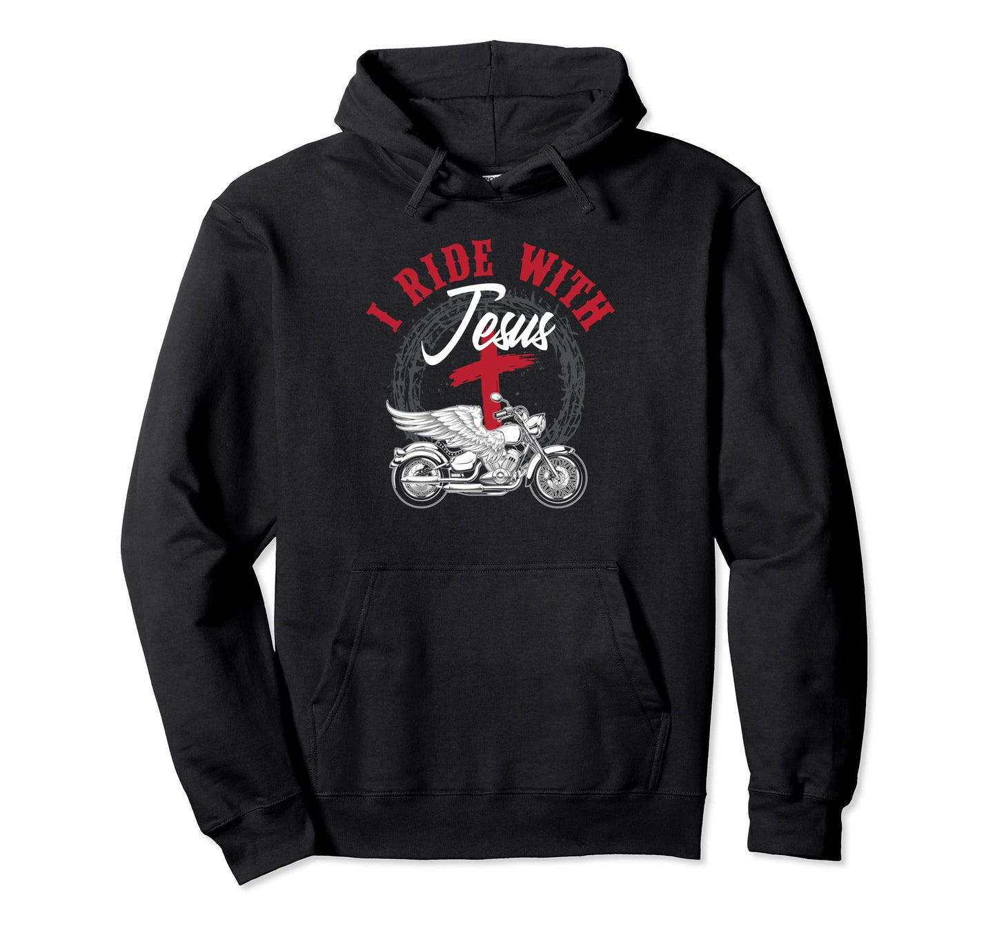 Christian Motorcyclist I Ride Jesus Funny Hoodie - Streetwear Style Unisex - T-Shirt, Sweatshirt, Hoodie