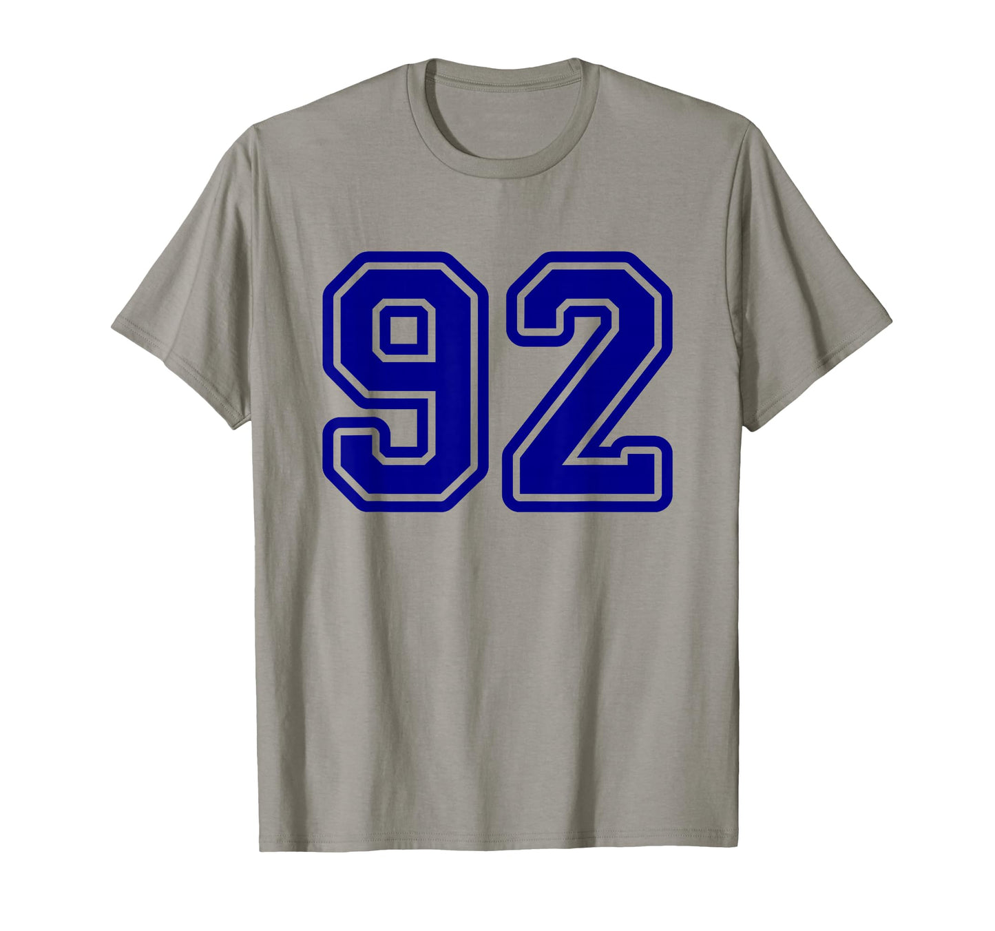 Blue Sport Team Number 92 T-Shirt - Minimalist Print for Adults - T-Shirt, Sweatshirt, Hoodie
