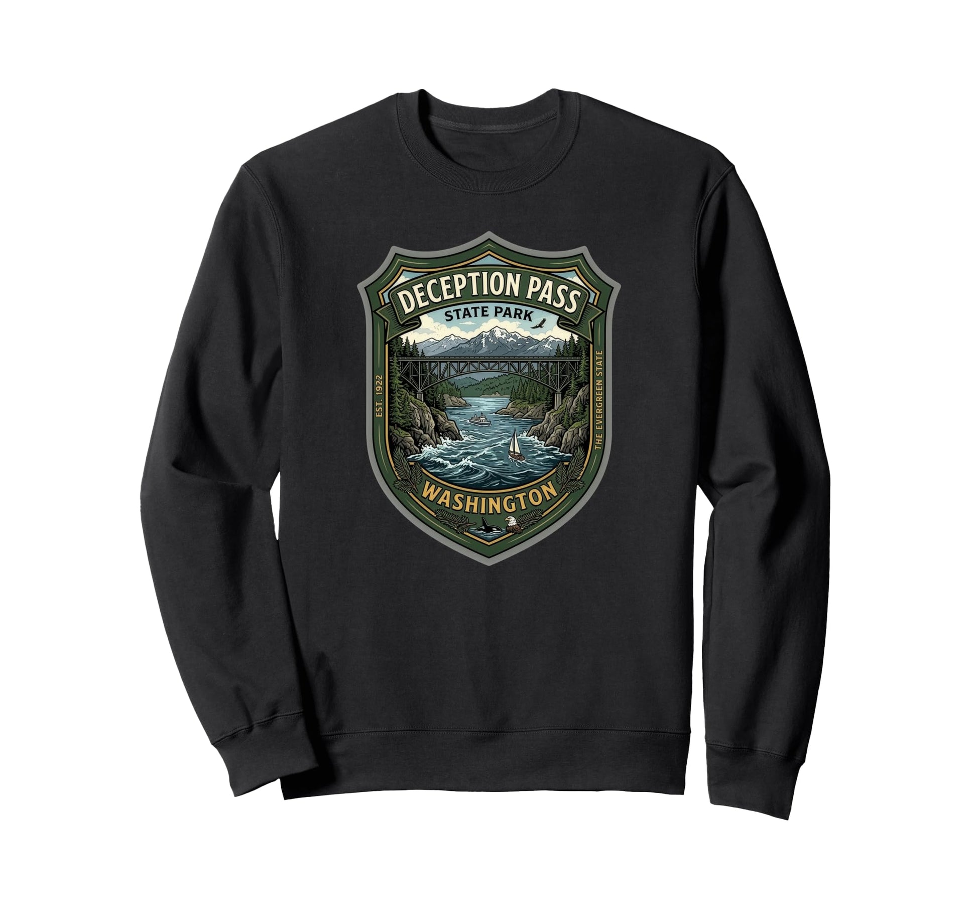 Deception Pass State Park Washington Sweatshirt - Graphic Print Men Women - T-Shirt, Sweatshirt, Hoodie