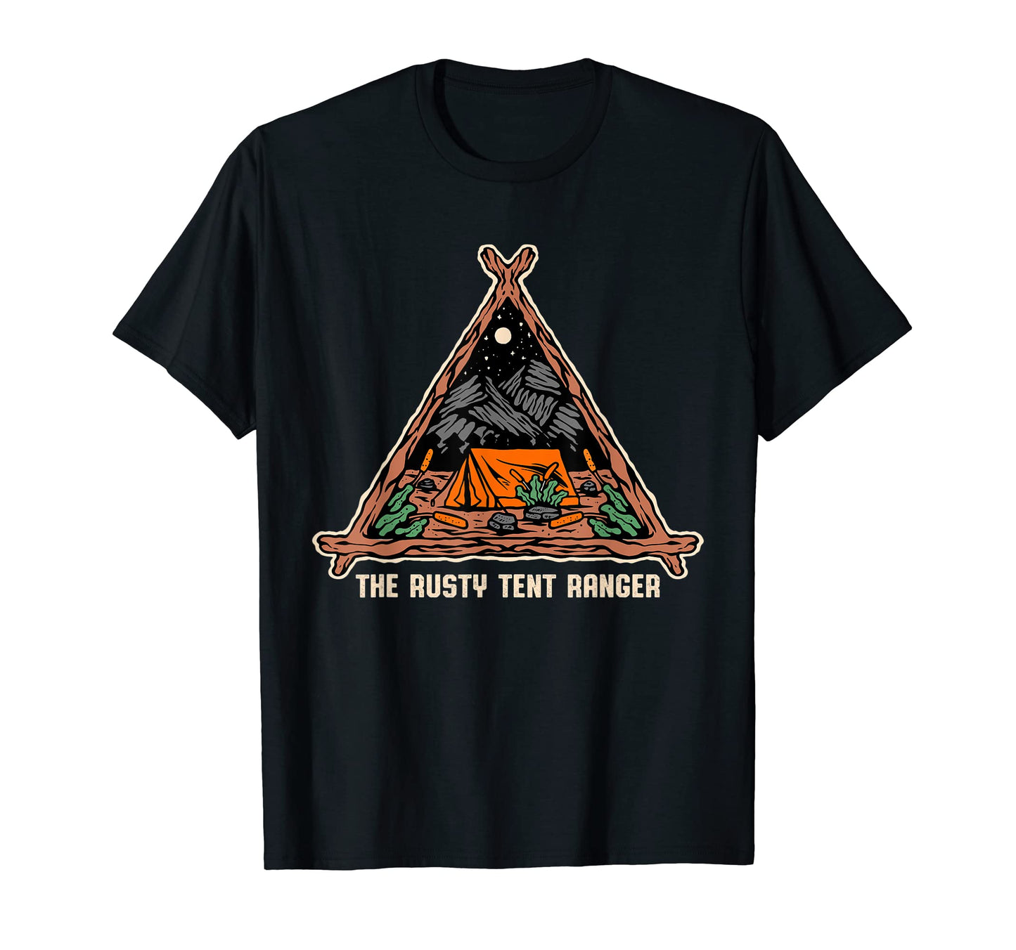 Rusty Tent Ranger Camping Friends T-Shirt - Trendy Graphic Men Women - T-Shirt, Sweatshirt, Hoodie