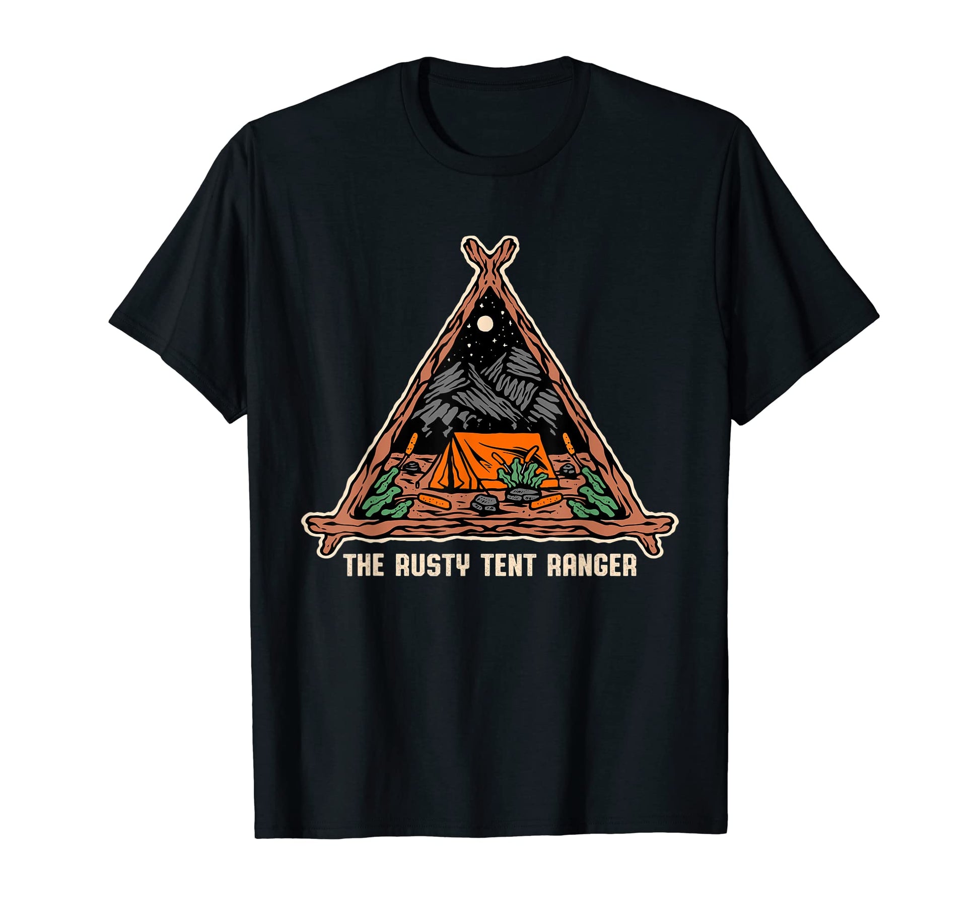 Rusty Tent Ranger Camping Friends T-Shirt - Trendy Graphic Men Women - T-Shirt, Sweatshirt, Hoodie
