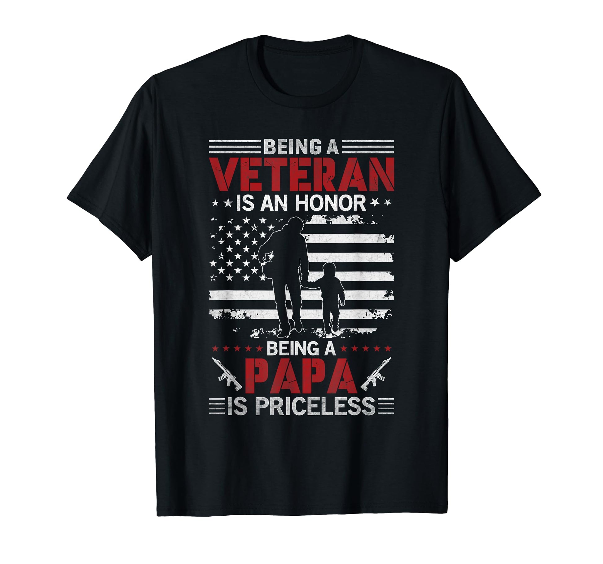 Veteran Papa Usa Flag America Us Army T-Shirt - Trendy Graphic Unisex - T-Shirt, Sweatshirt, Hoodie