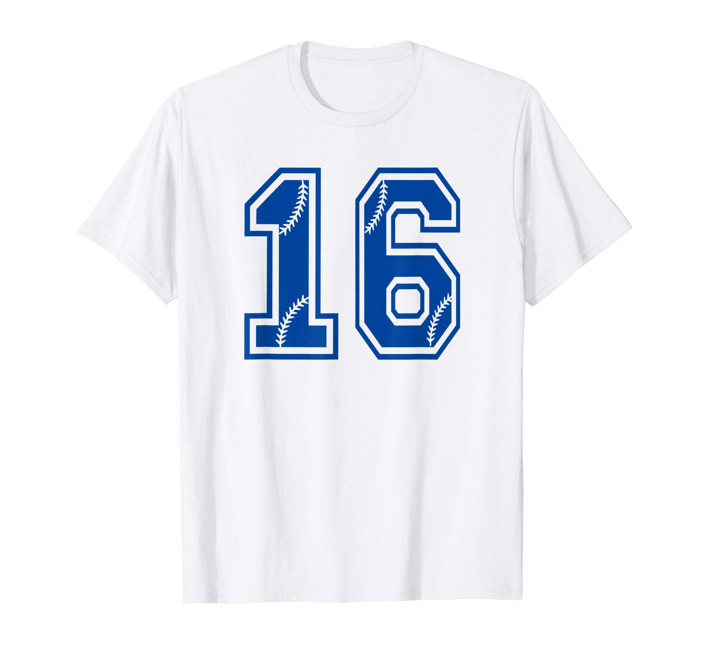 Baseball Number 16 Blue Sports T-Shirt - Streetwear Style for Adults - T-Shirt, Sweatshirt, Hoodie