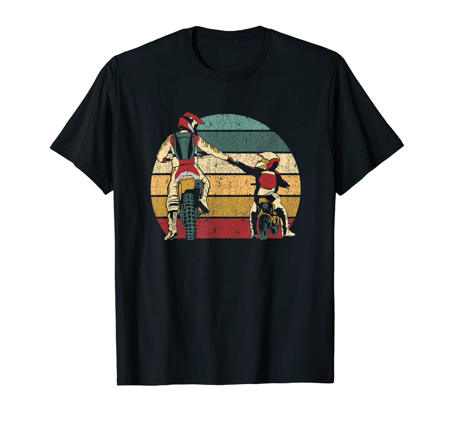 Dad Dirt Bike Rider Motocross Father Son T-Shirt - Custom Art Print Unisex - T-Shirt, Sweatshirt, Hoodie
