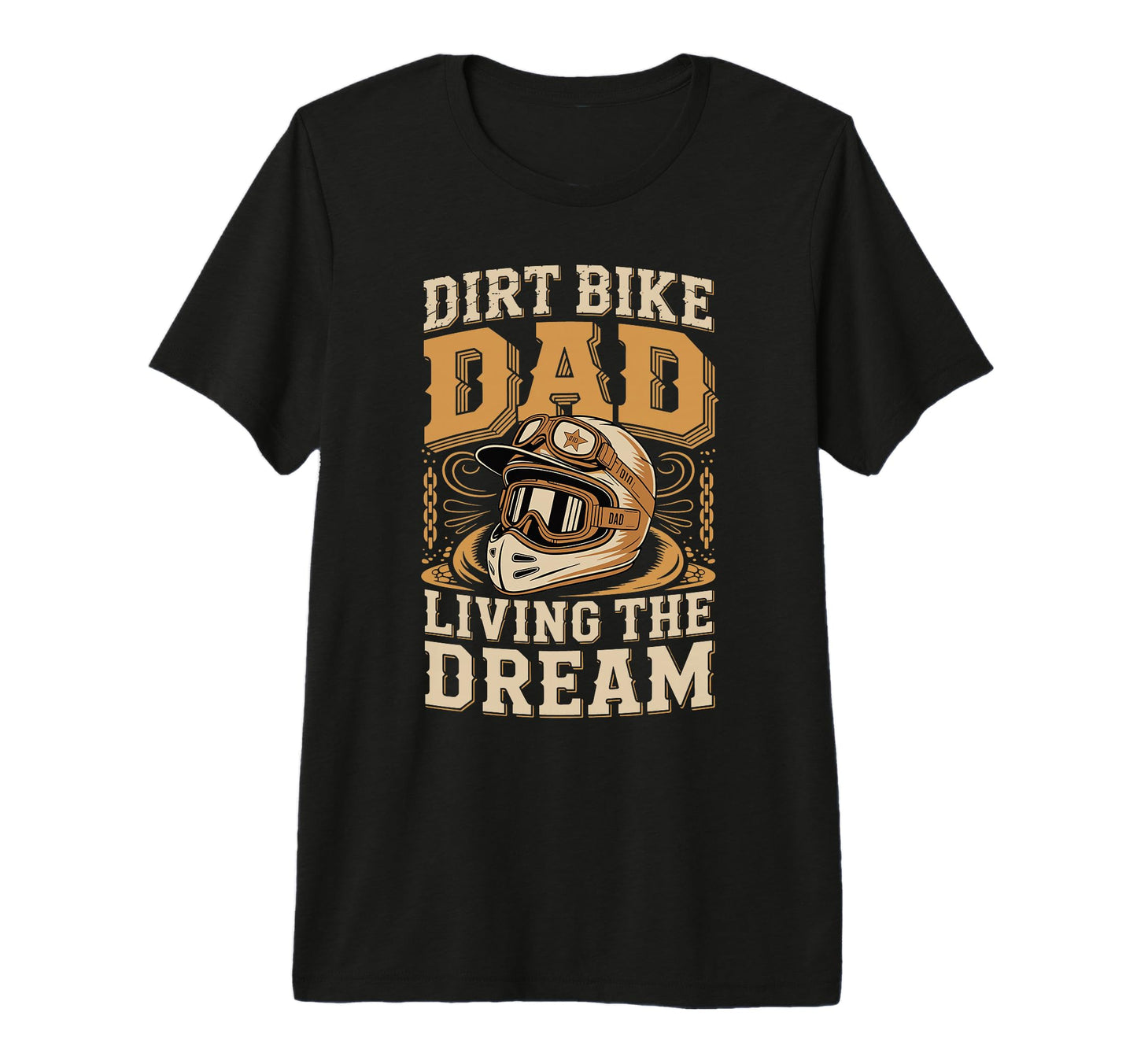 Dirt Bike Dad Living Dream Funny T-Shirt - Novelty Apparel Men Women - T-Shirt, Sweatshirt, Hoodie