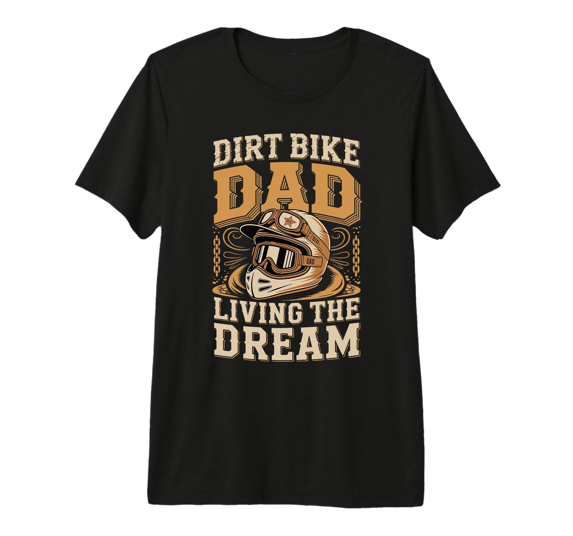 Dirt Bike Dad Living Dream Funny T-Shirt - Novelty Apparel Men Women - T-Shirt, Sweatshirt, Hoodie