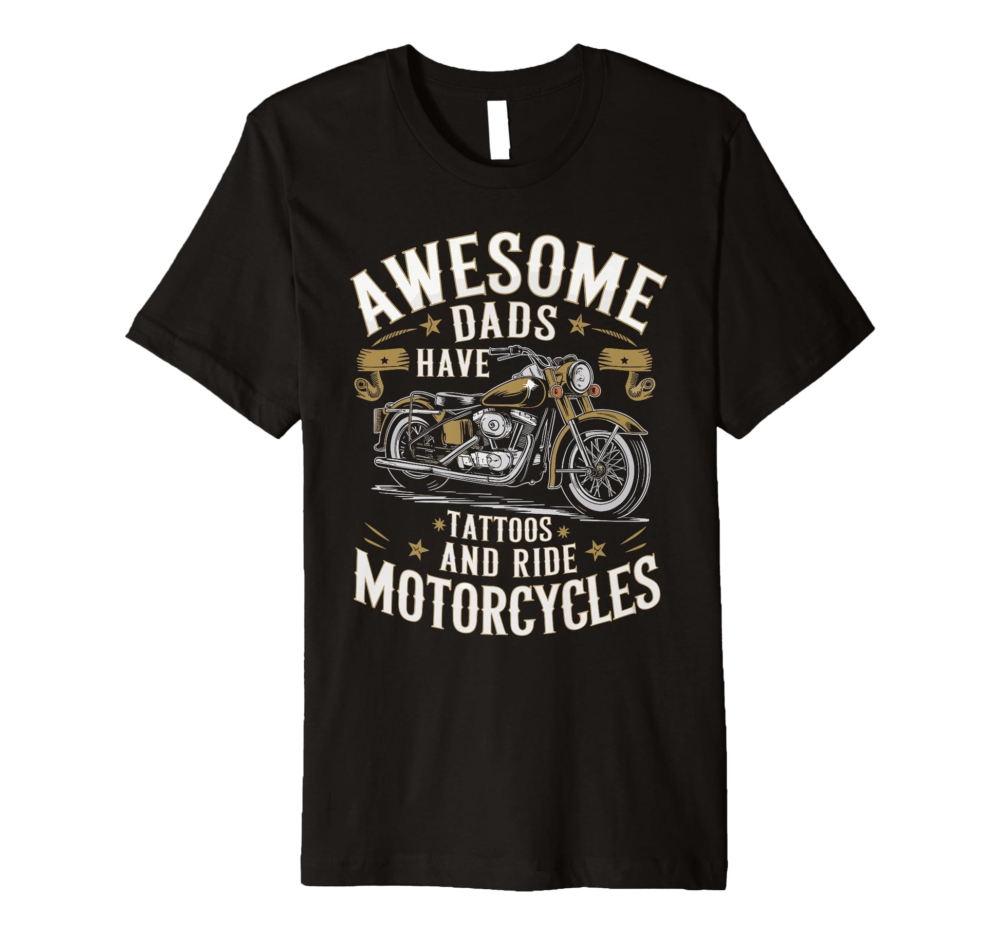 Awesome Dads Have Beards Tattoos And Ride T-Shirt - Trendy Graphic Unisex - T-Shirt, Sweatshirt, Hoodie