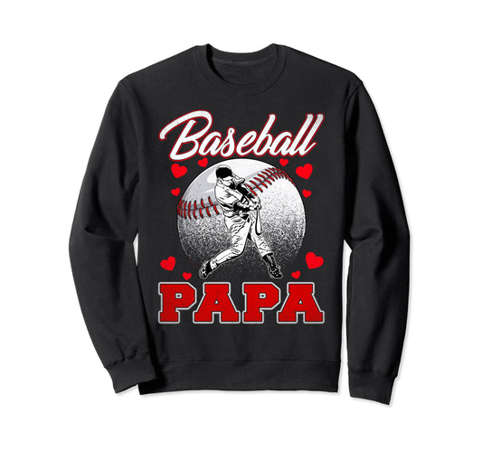 Baseball Papa Family Matching Sweatshirt - Graphic Print for Adults - T-Shirt, Sweatshirt, Hoodie