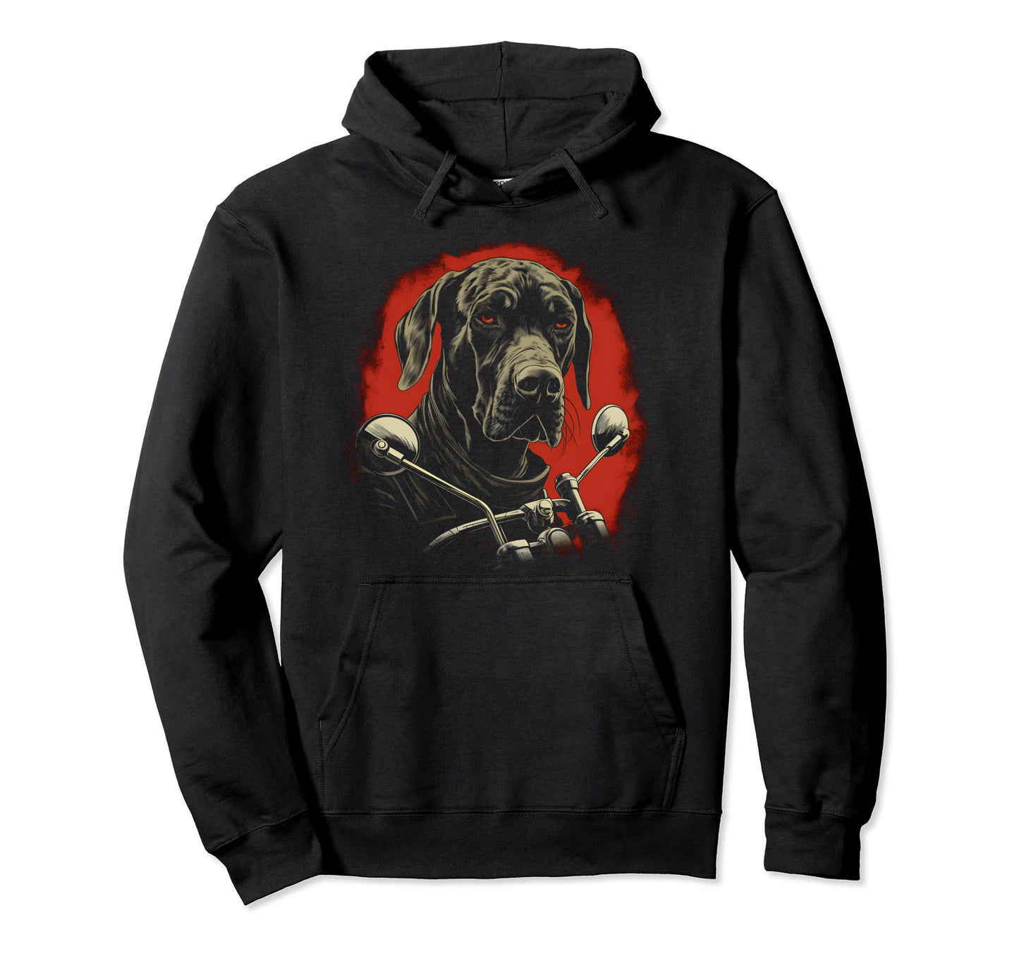 Motorcycle Dad Biker Dog Funny Great Dane Hoodie - Novelty Apparel Unisex - T-Shirt, Sweatshirt, Hoodie
