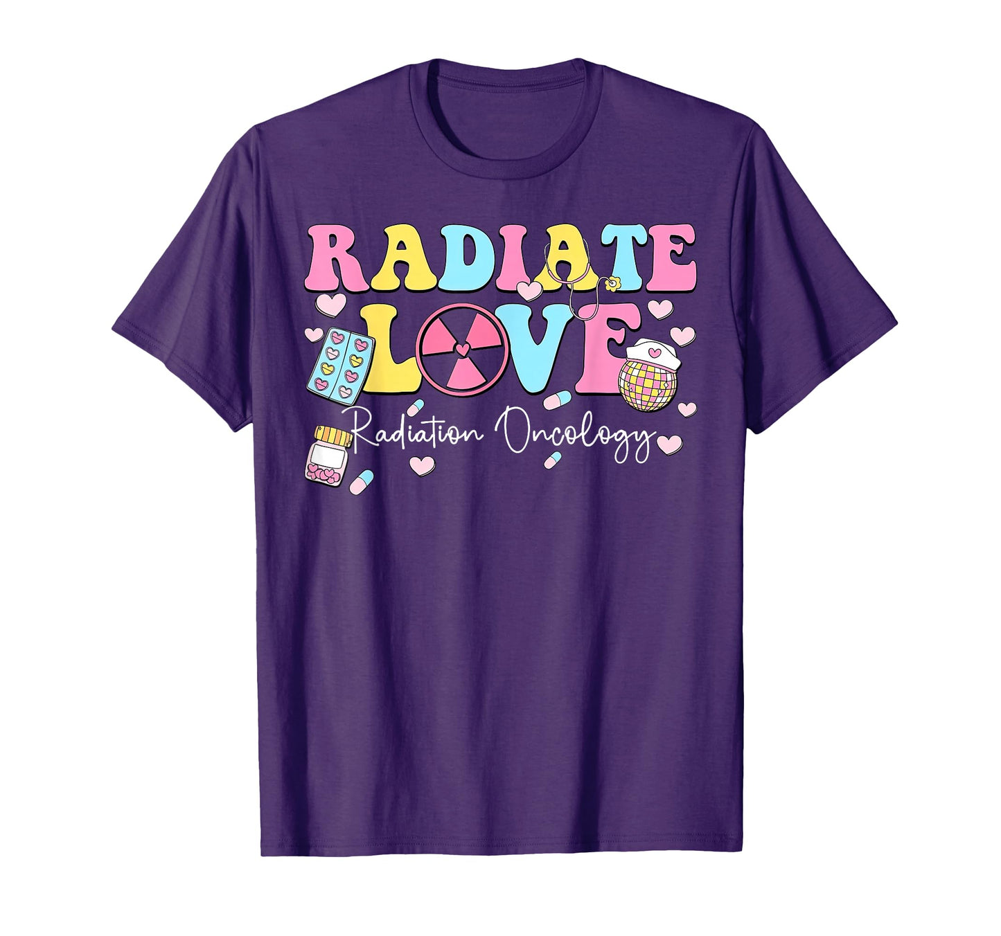 Radiate Love Radiation Oncology T-Shirt - Trendy Graphic for Adults - T-Shirt, Sweatshirt, Hoodie