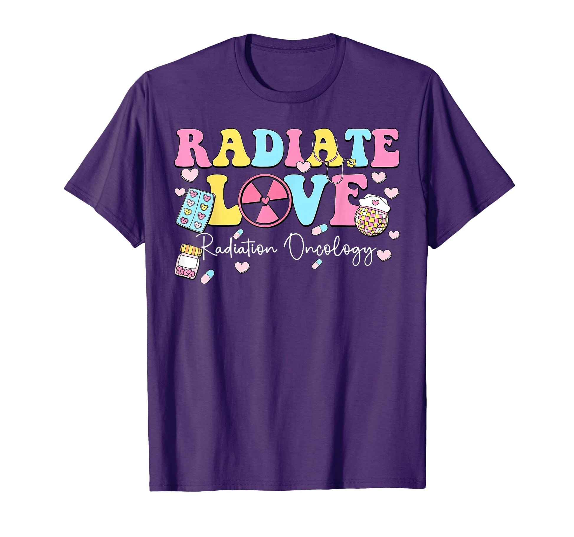 Radiate Love Radiation Oncology T-Shirt - Trendy Graphic for Adults - T-Shirt, Sweatshirt, Hoodie