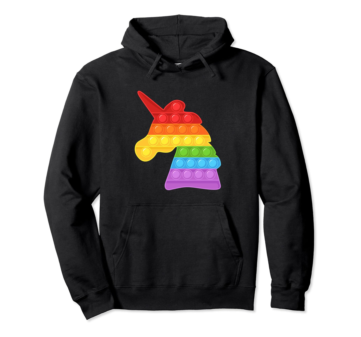 Colorful Unicorn Pop It Fidget Shape Hoodie - Fun Novelty Design Men Women - T-Shirt, Sweatshirt, Hoodie