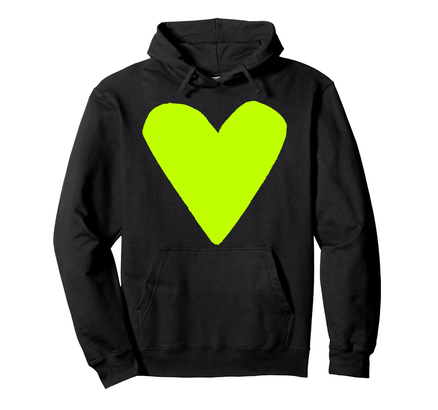 Lime Green Heart Hoodie - Casual Everyday Wear for Adults - T-Shirt, Sweatshirt, Hoodie