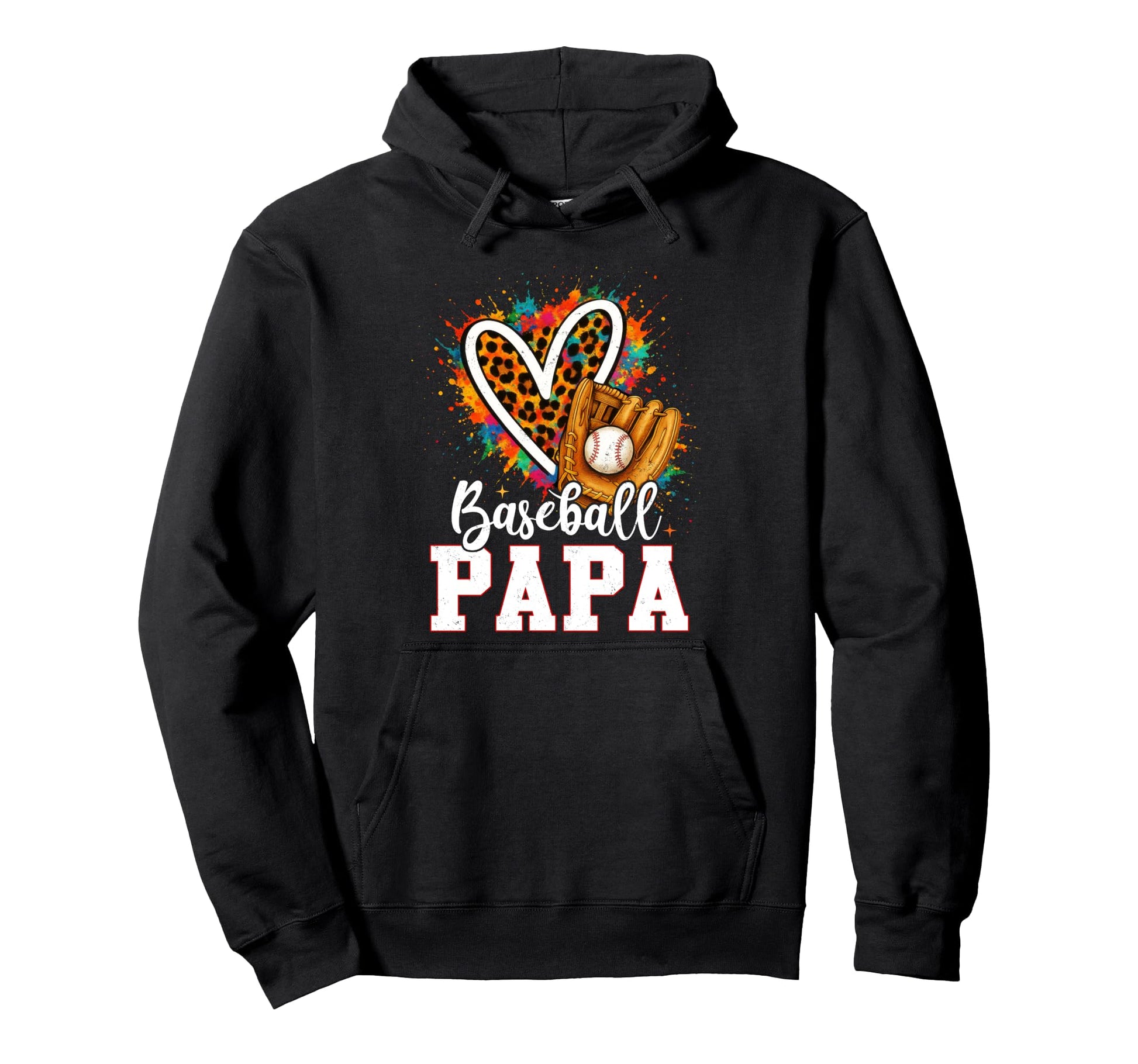 My Favorite Baseball Dad Leopard Hoodie - Fun Novelty Design for Adults - T-Shirt, Sweatshirt, Hoodie