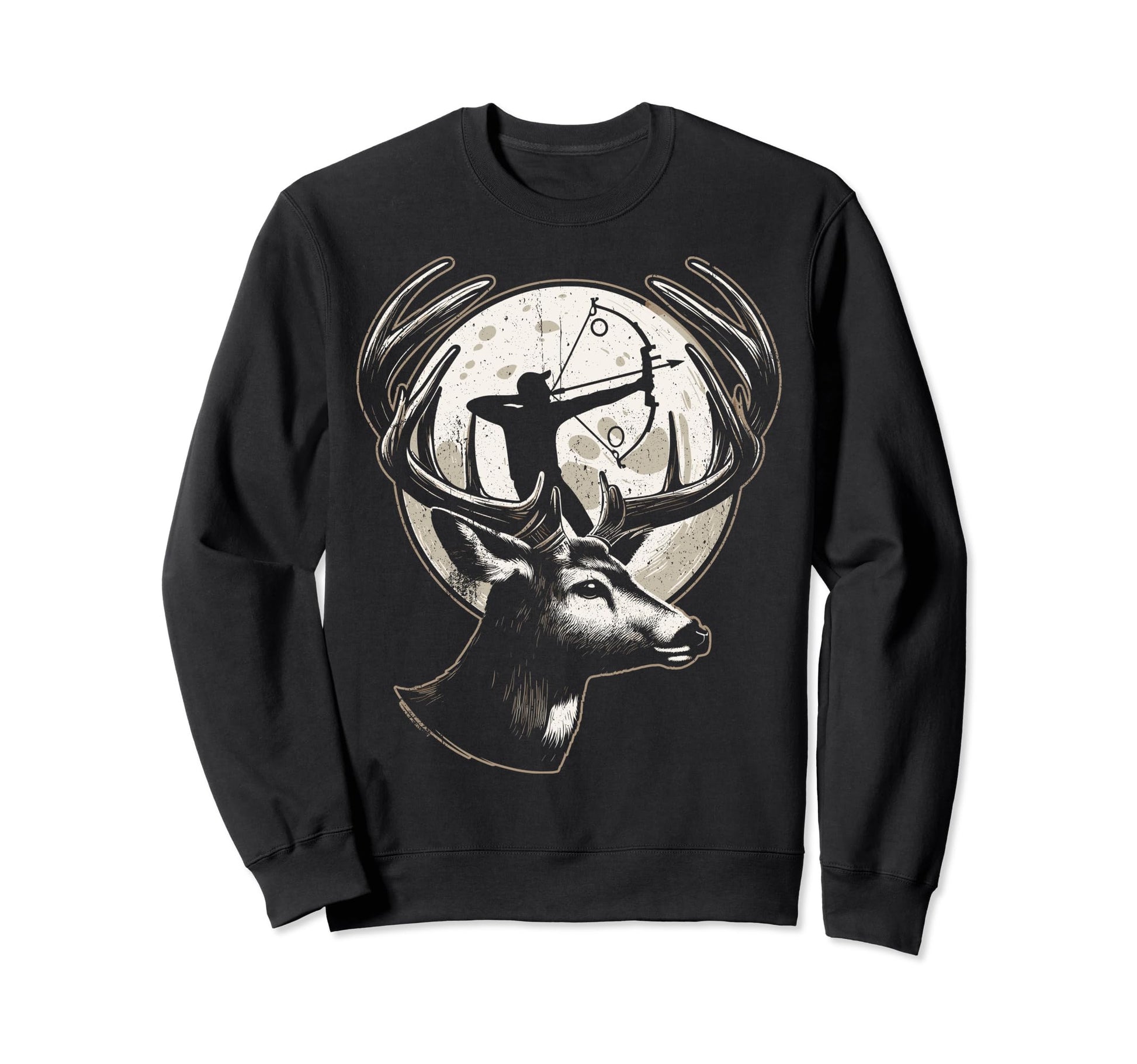 Whitetail Deer Antler Rack Hunting Sweatshirt - Trendy Graphic for Adults - T-Shirt, Sweatshirt, Hoodie