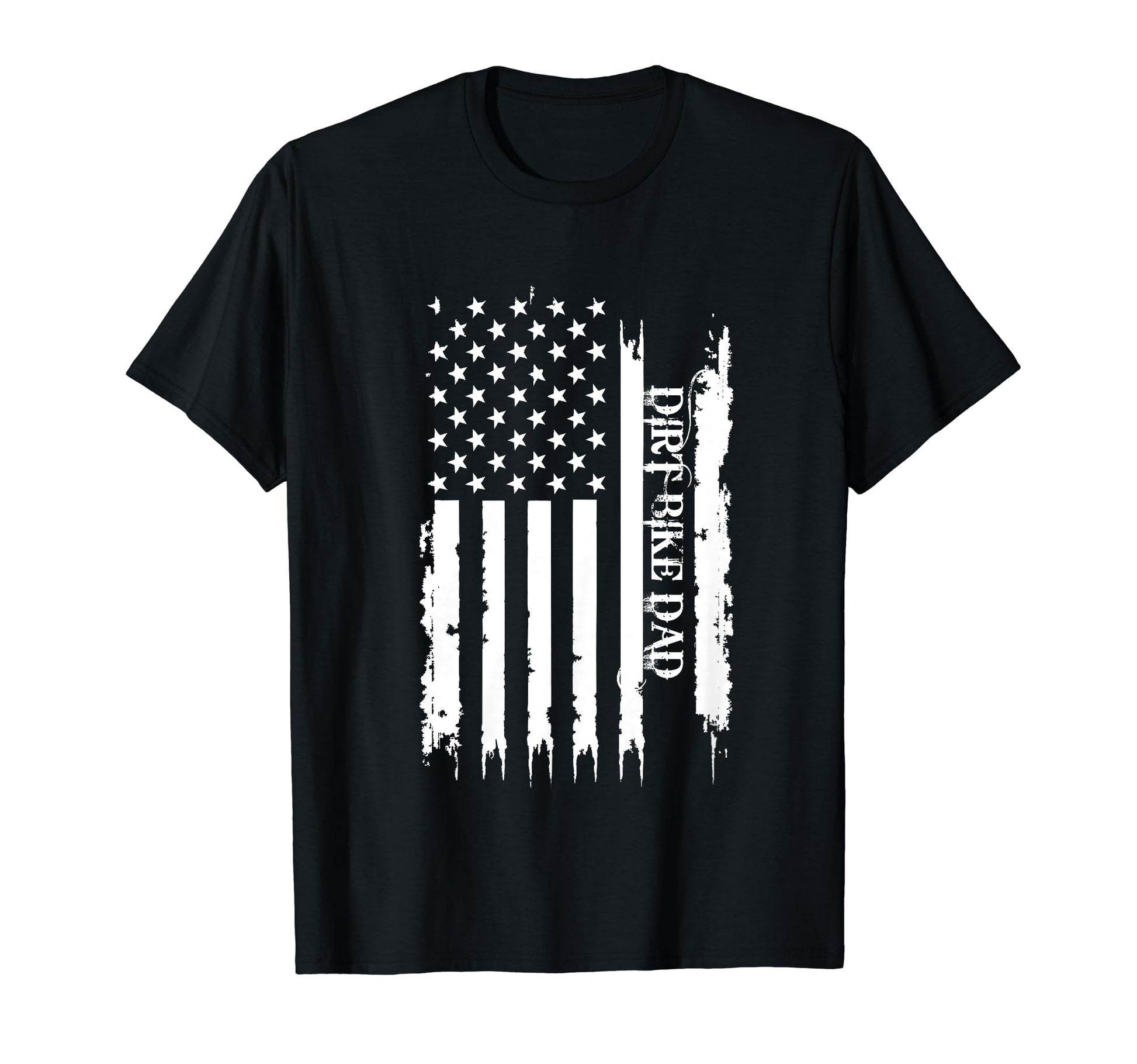 Dirt Bike Dad United States Distressed W Us T-Shirt - Graphic Print Unisex - T-Shirt, Sweatshirt, Hoodie