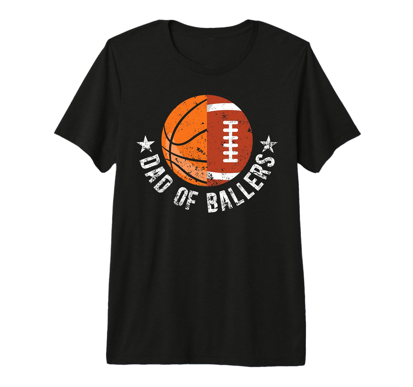 Mens Dad Ballers Football Basketball T-Shirt - Graphic Print for Adults - T-Shirt, Sweatshirt, Hoodie