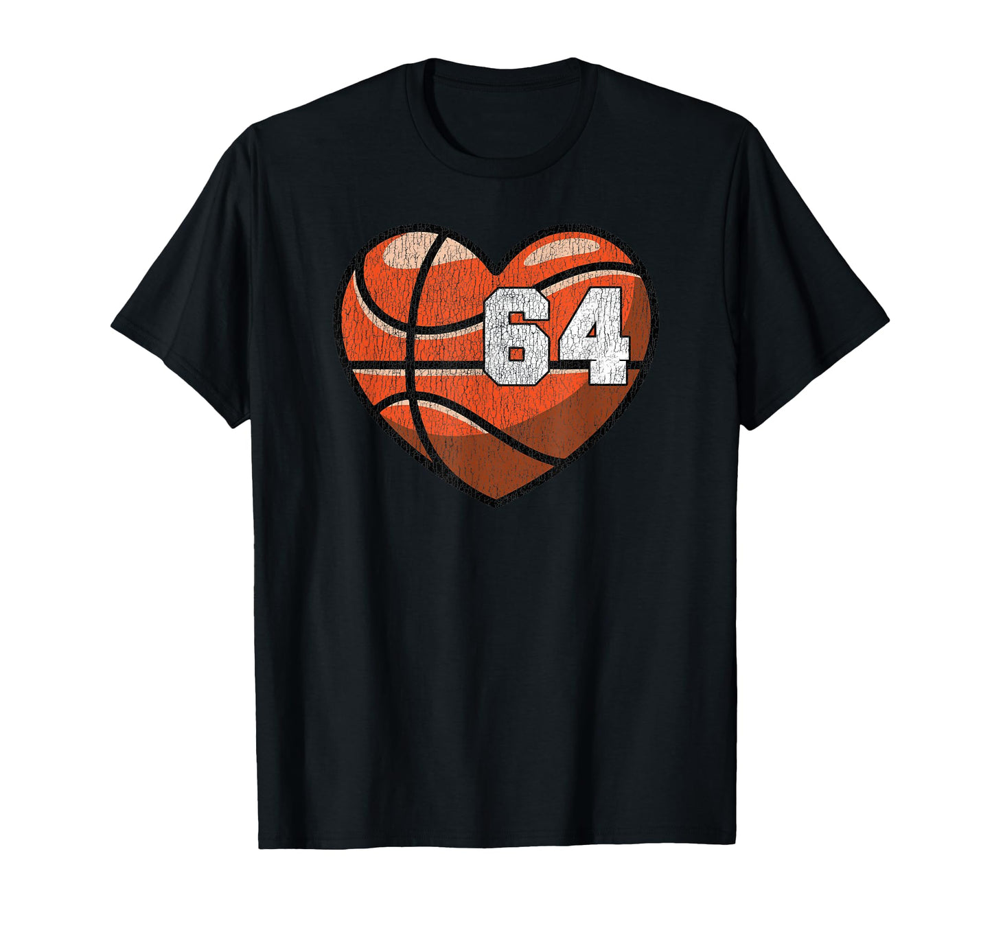 Basketball Number 64 Distressed T-Shirt - Streetwear Style for Adults - T-Shirt, Sweatshirt, Hoodie