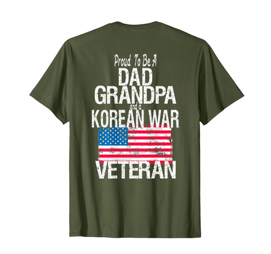 Back Korean War Veteran American Flag T-Shirt - Fun Novelty Design Unisex - T-Shirt, Sweatshirt, Hoodie