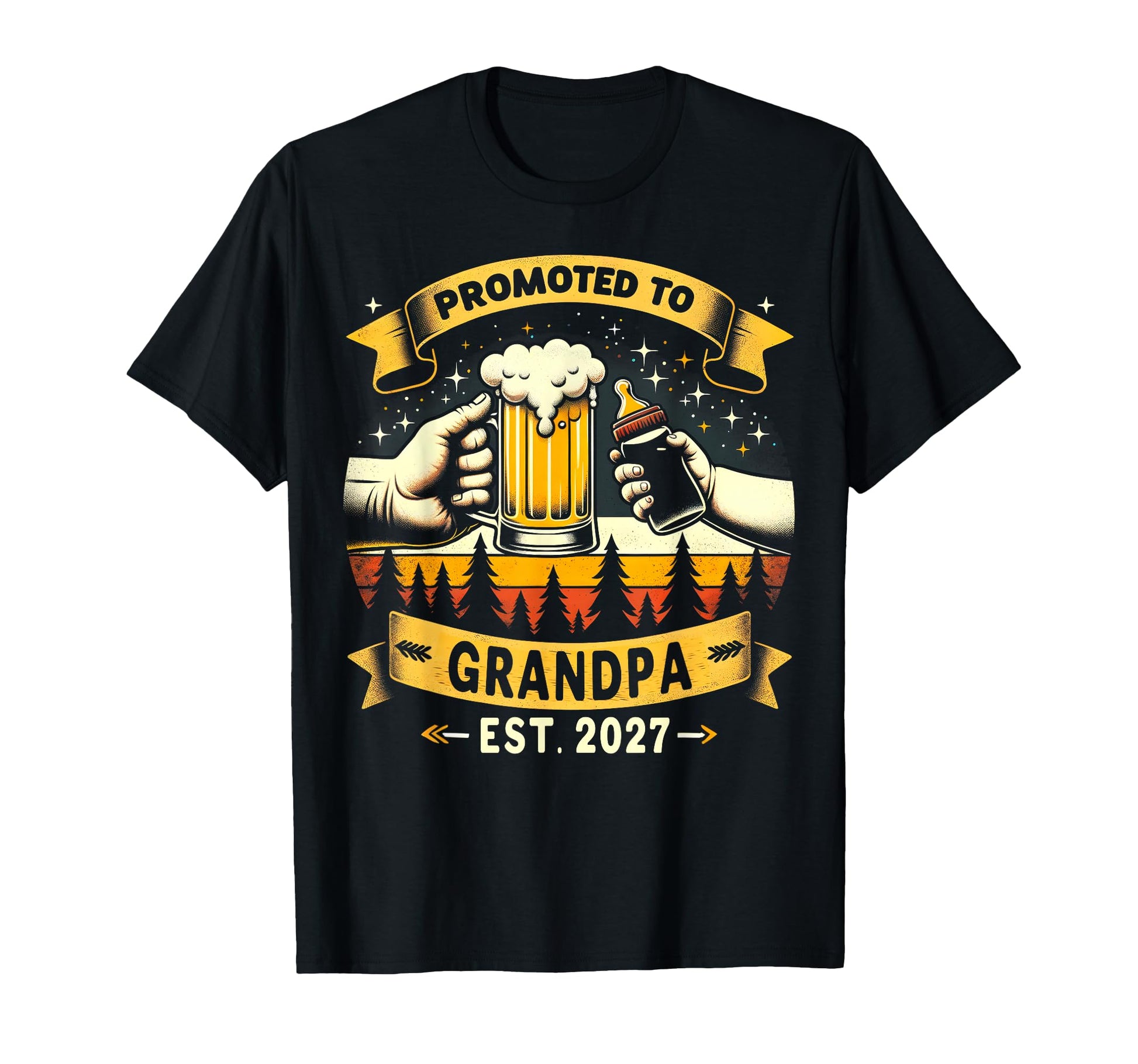 Promoted To Grandpa Est 2027 New Dad T-Shirt - Novelty Apparel Men Women - T-Shirt, Sweatshirt, Hoodie