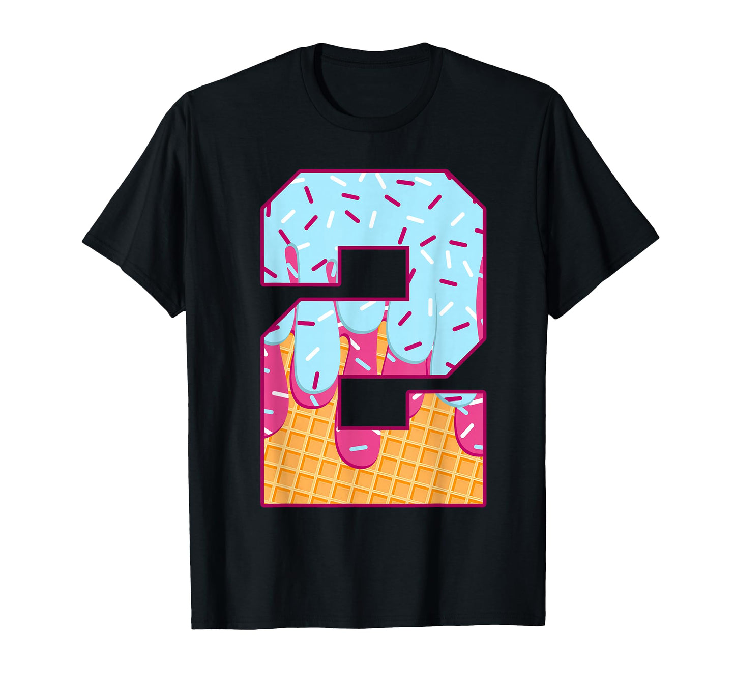 Number 2 Ice Cream Drip Matching T-Shirt - Casual Everyday Wear Men Women - T-Shirt, Sweatshirt, Hoodie