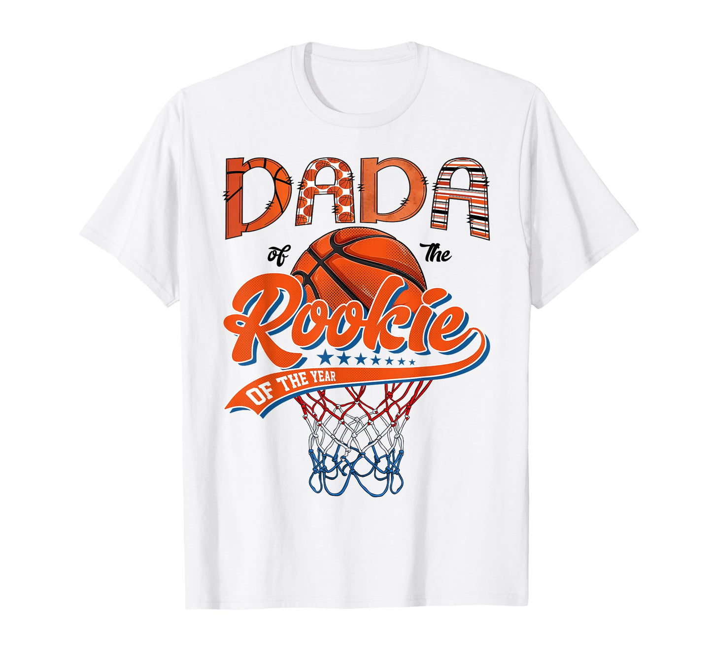 Dada Rookie 1St Basketball Birthday Party T-Shirt - Graphic Print Unisex - T-Shirt, Sweatshirt, Hoodie
