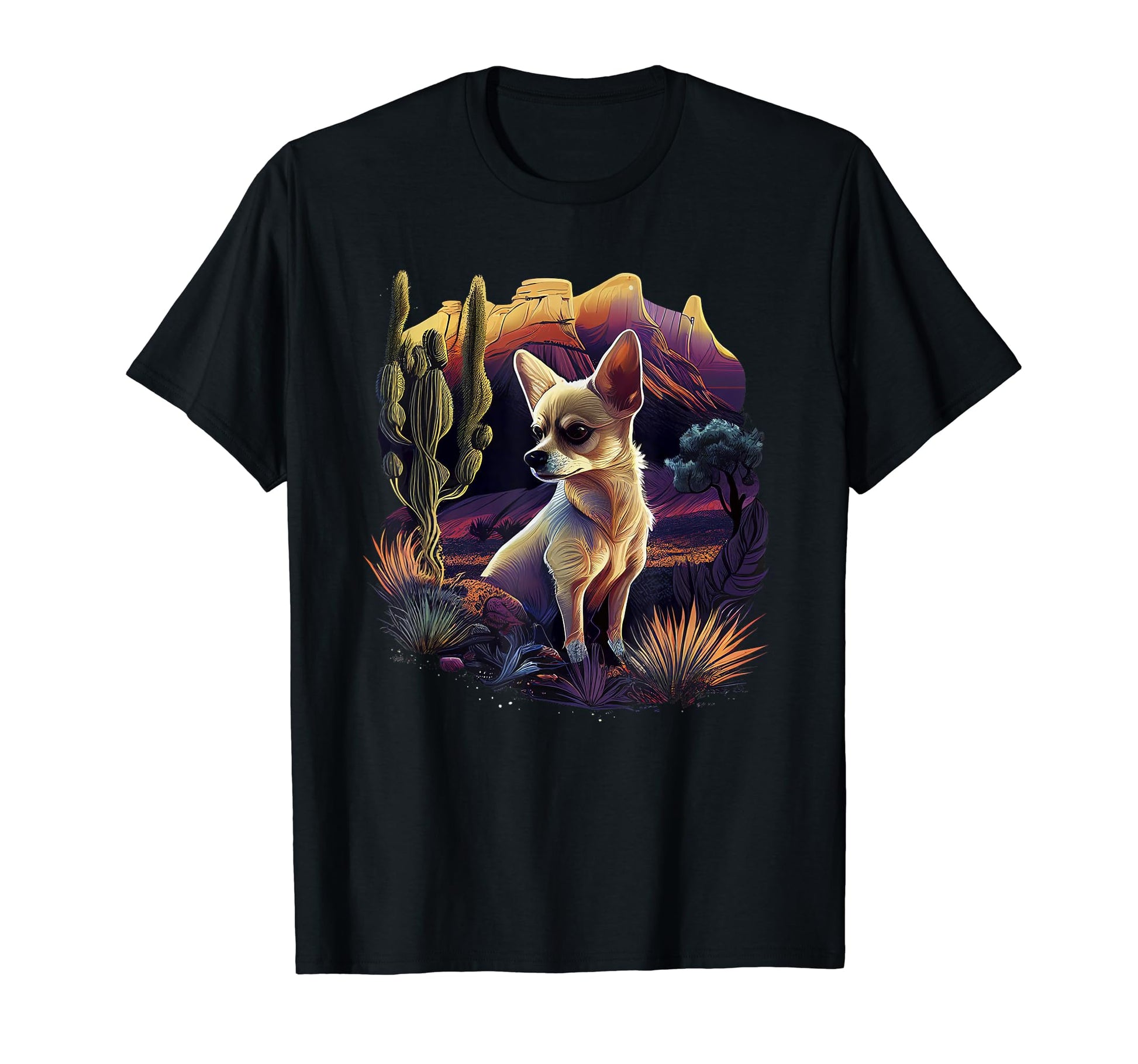 Chihuahua Hiking Nature Mountains Dog T-Shirt - Unique Graphic Men Women - T-Shirt, Sweatshirt, Hoodie