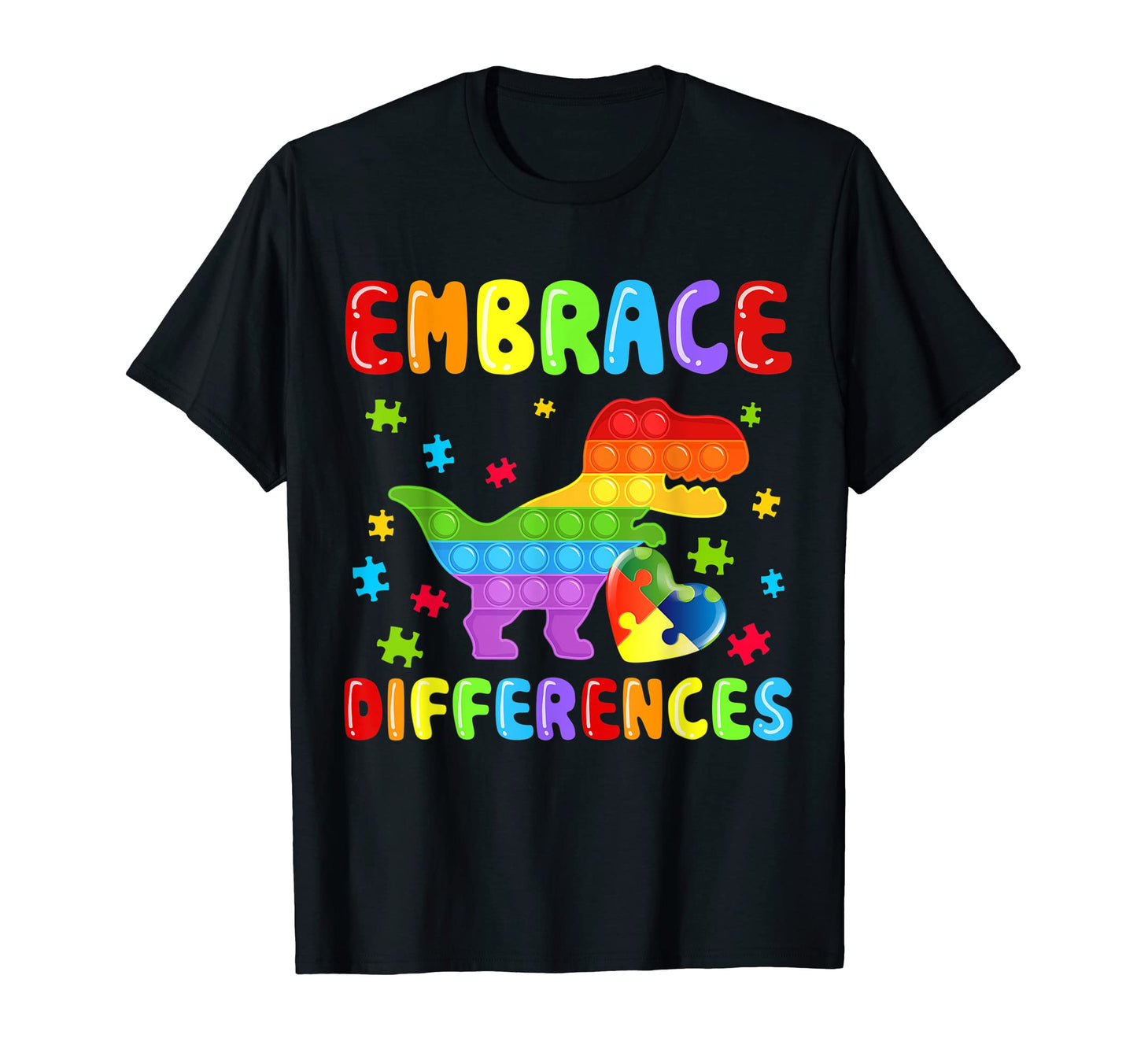 Autism Awareness Embrace Different T-Shirt - Unique Graphic Men Women - T-Shirt, Sweatshirt, Hoodie