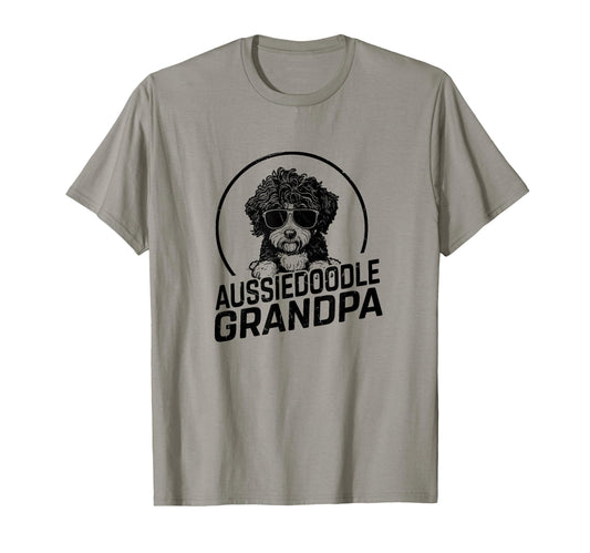 Aussiedoodle Dog Grandpa Grand Paw T-Shirt - Minimalist Print Men Women - T-Shirt, Sweatshirt, Hoodie