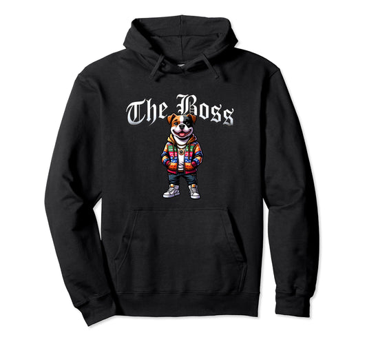 American Bulldog Boss Jacket Outfit Dog Hoodie - Minimalist Print Unisex - T-Shirt, Sweatshirt, Hoodie