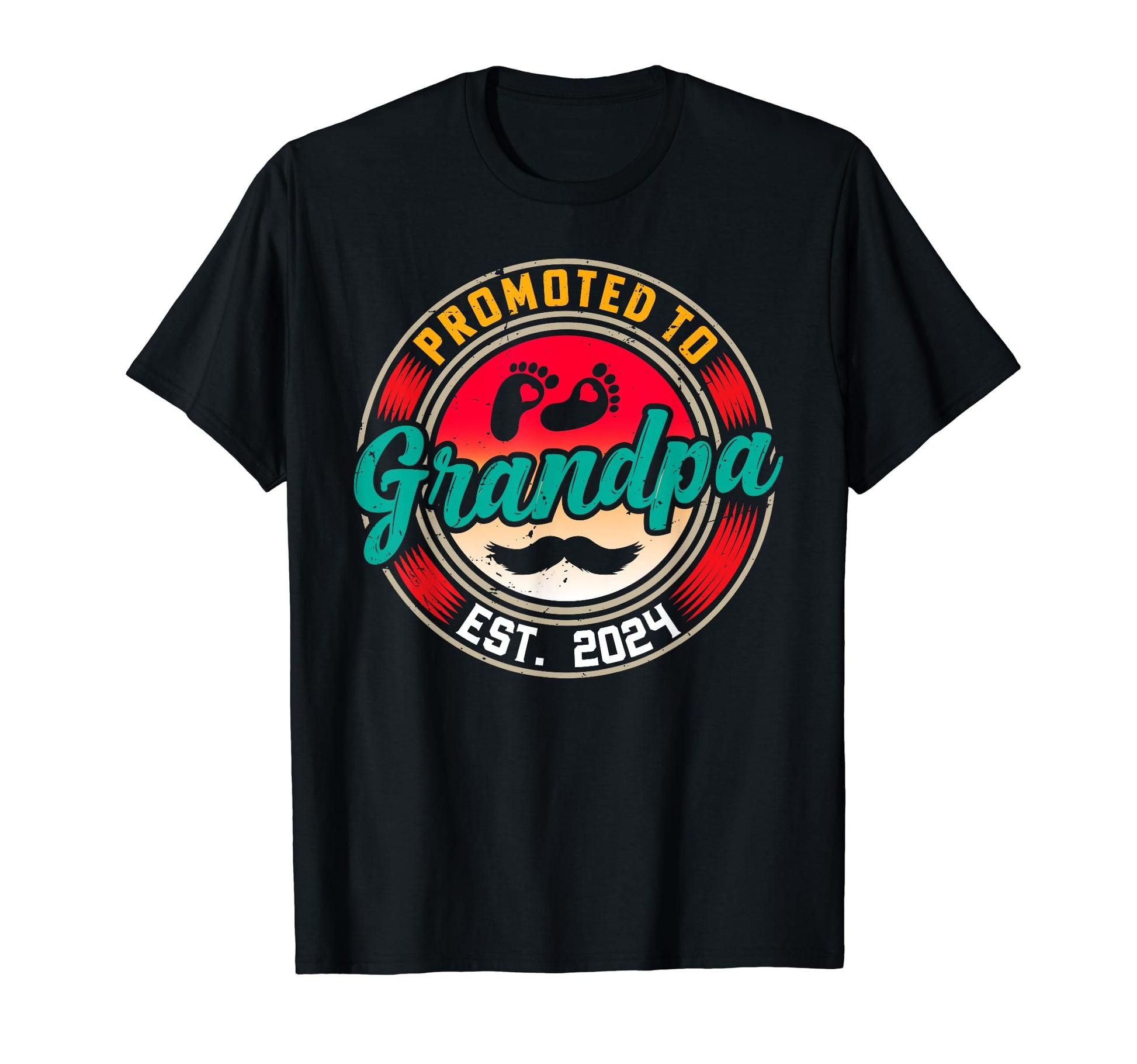 Promoted To Grandpa Est 2024 Funny T-Shirt - Aesthetic Graphic for Adults - T-Shirt, Sweatshirt, Hoodie