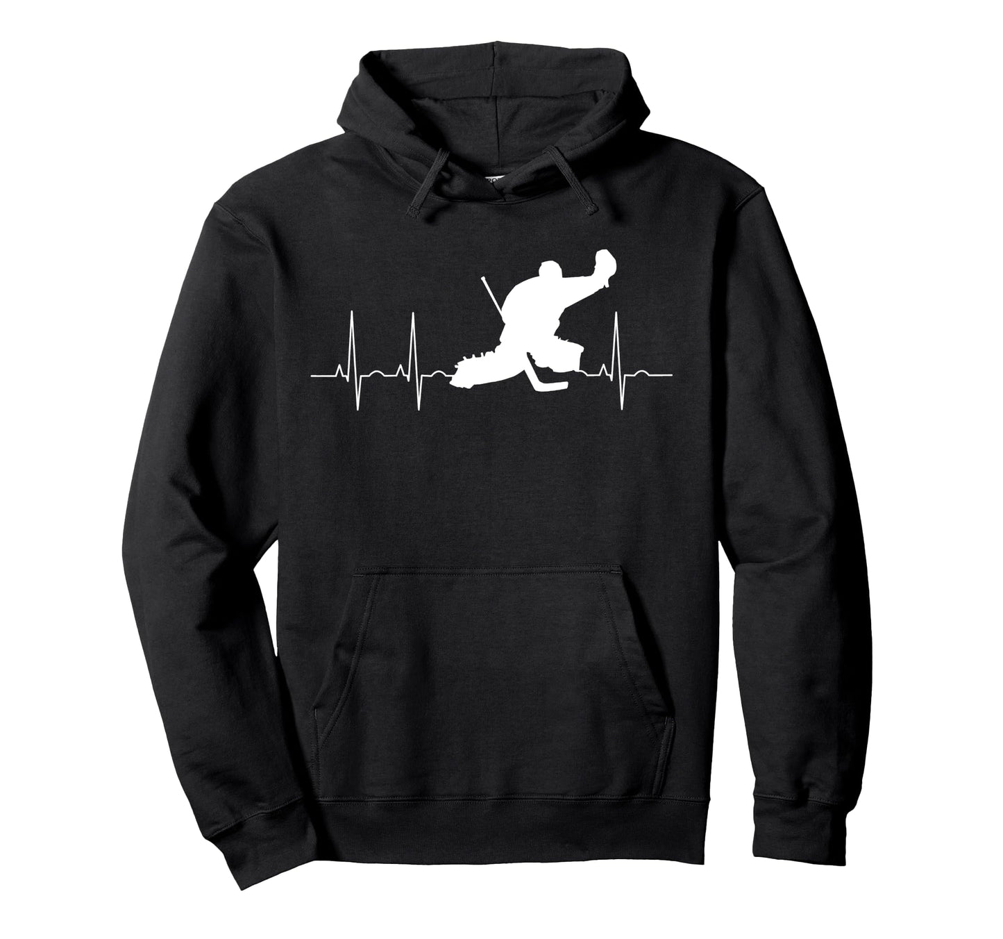 Funny Ice Hockey Goalie Heartbeat Pulse Hoodie - Unique Graphic Unisex - T-Shirt, Sweatshirt, Hoodie