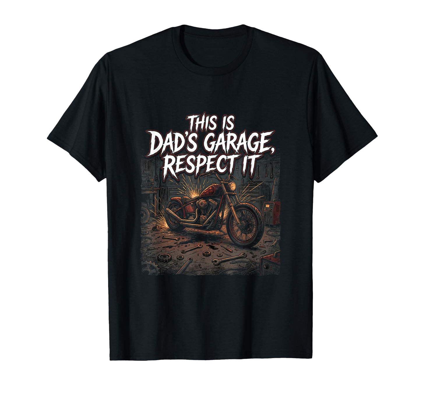 Garage Motorcycle Papa Rider Biker Dad T-Shirt - Unique Graphic Men Women - T-Shirt, Sweatshirt, Hoodie