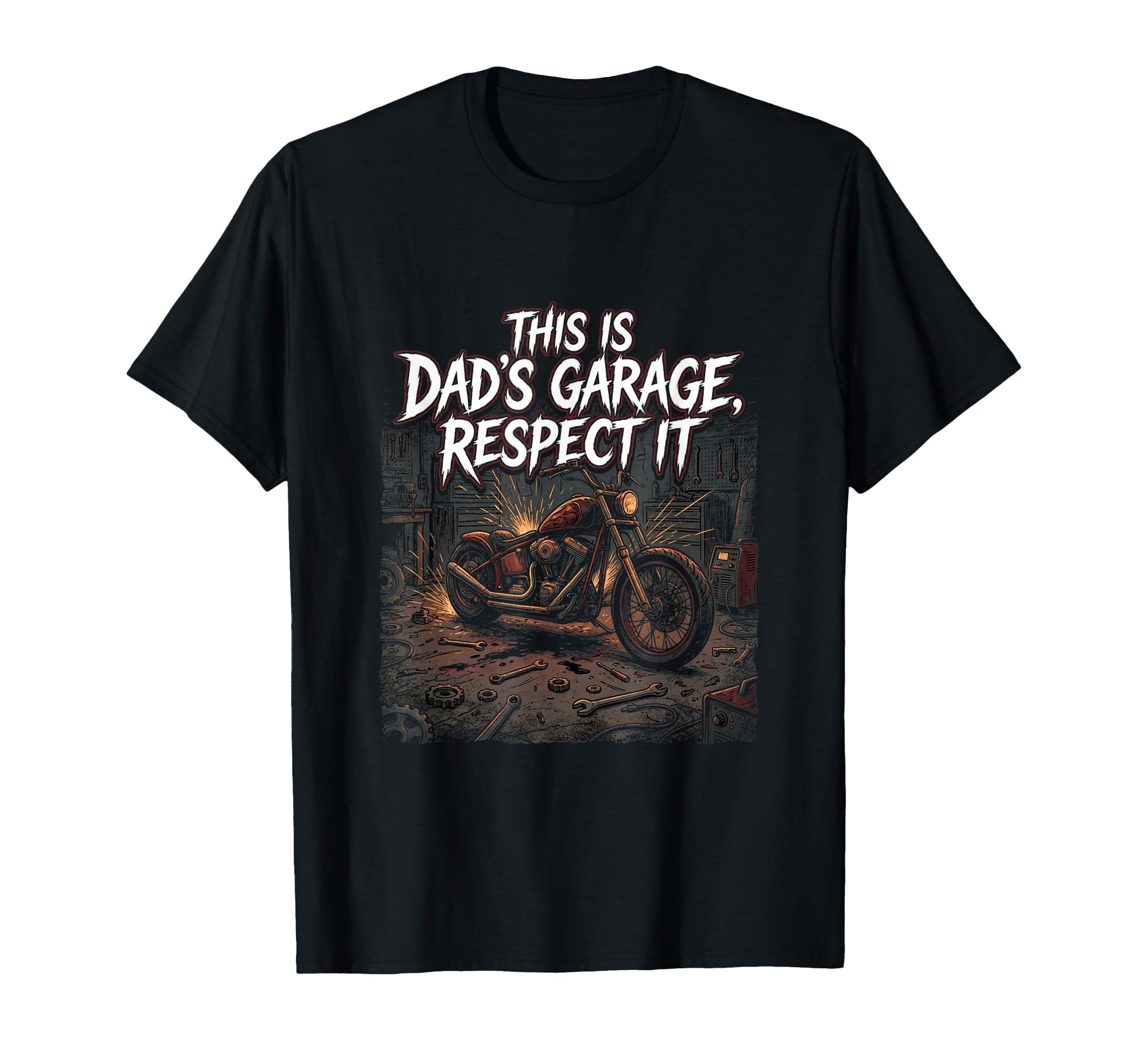 Garage Motorcycle Papa Rider Biker Dad T-Shirt - Unique Graphic Men Women - T-Shirt, Sweatshirt, Hoodie