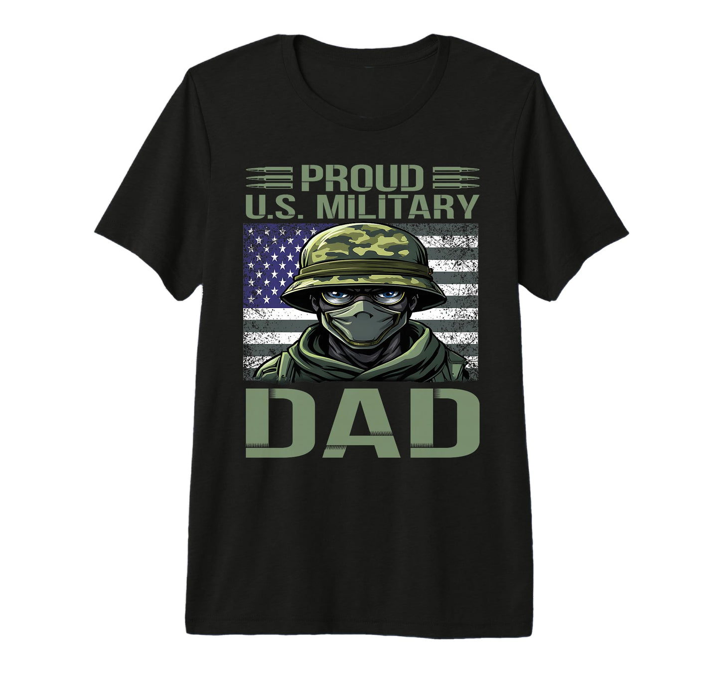 Proud U S Military Dad American T-Shirt - Casual Everyday Wear for Adults - T-Shirt, Sweatshirt, Hoodie