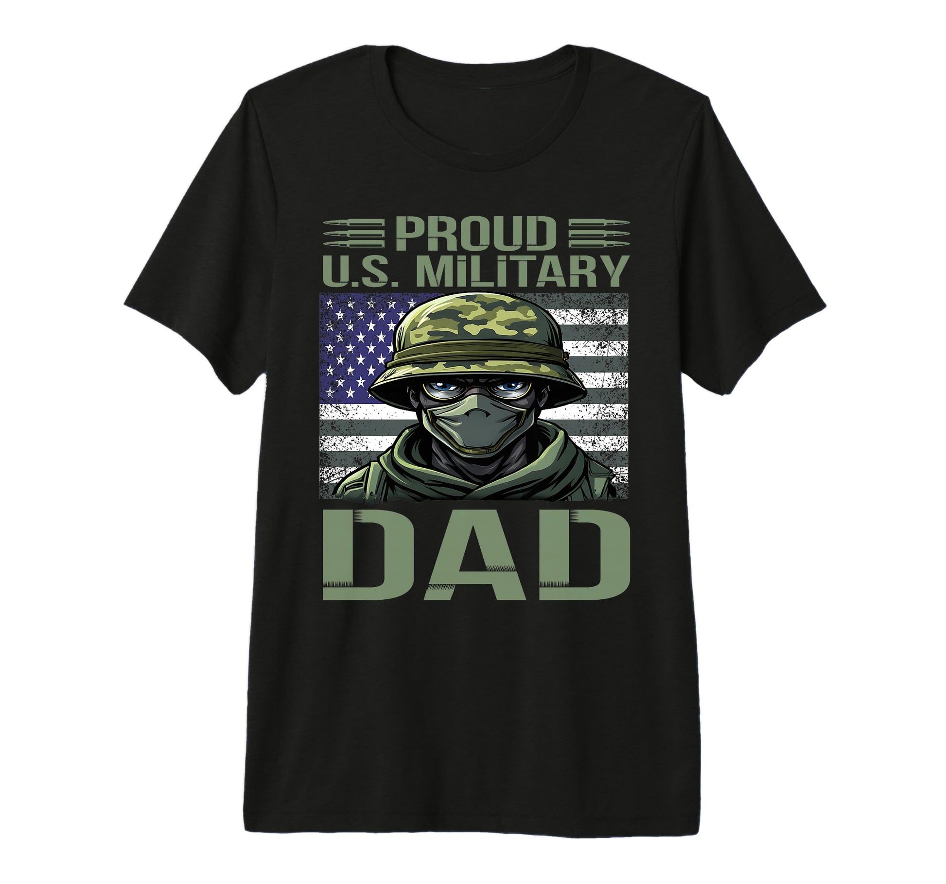 Proud U S Military Dad American T-Shirt - Casual Everyday Wear for Adults - T-Shirt, Sweatshirt, Hoodie