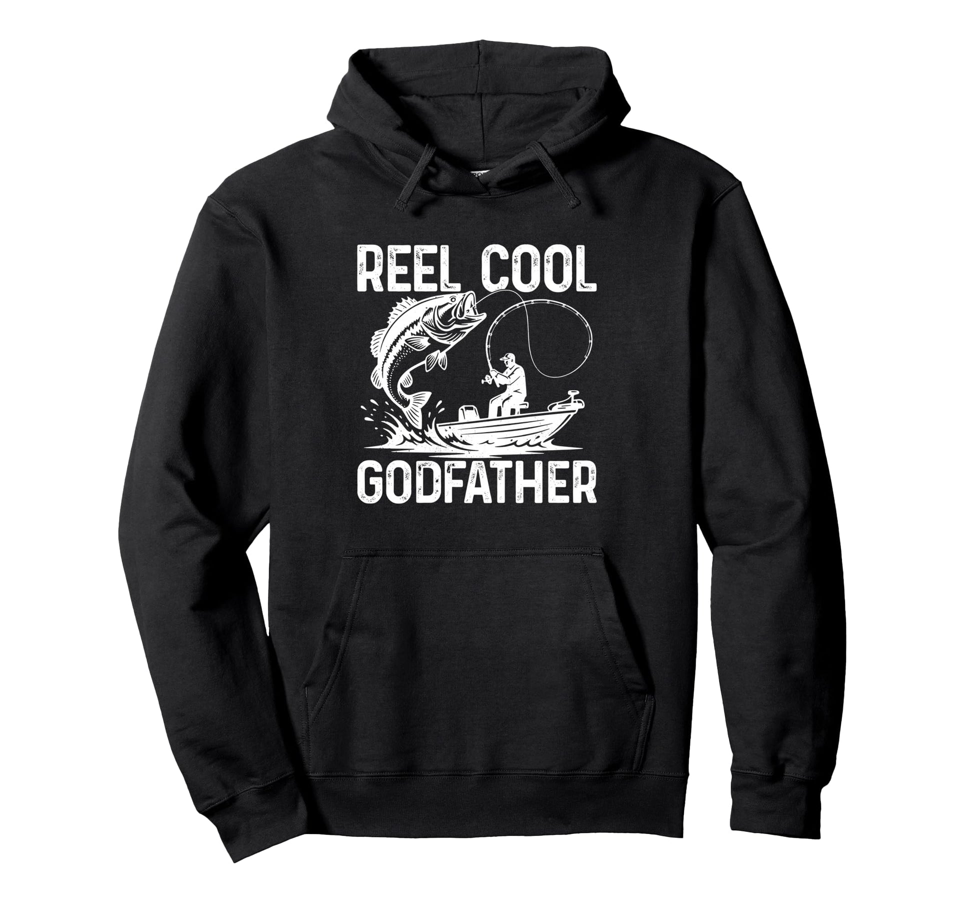 Reel Godfather Fishing Gifts Fathers Hoodie - Novelty Apparel Men Women - T-Shirt, Sweatshirt, Hoodie