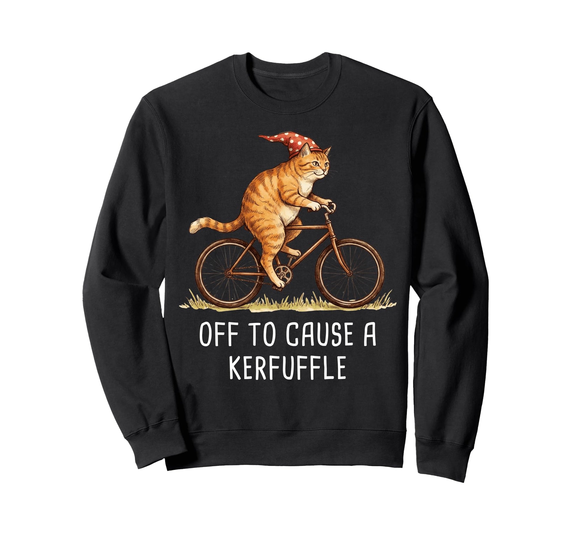 Off To Cause Kerfuffle Orange Cat Sweatshirt - Unique Graphic Men Women - T-Shirt, Sweatshirt, Hoodie