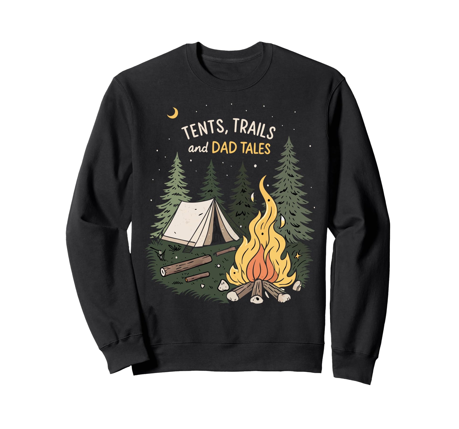 Tents Trails And Dad Tales Hiking Fathers Hoodie - Unique Graphic Unisex - T-Shirt, Sweatshirt, Hoodie