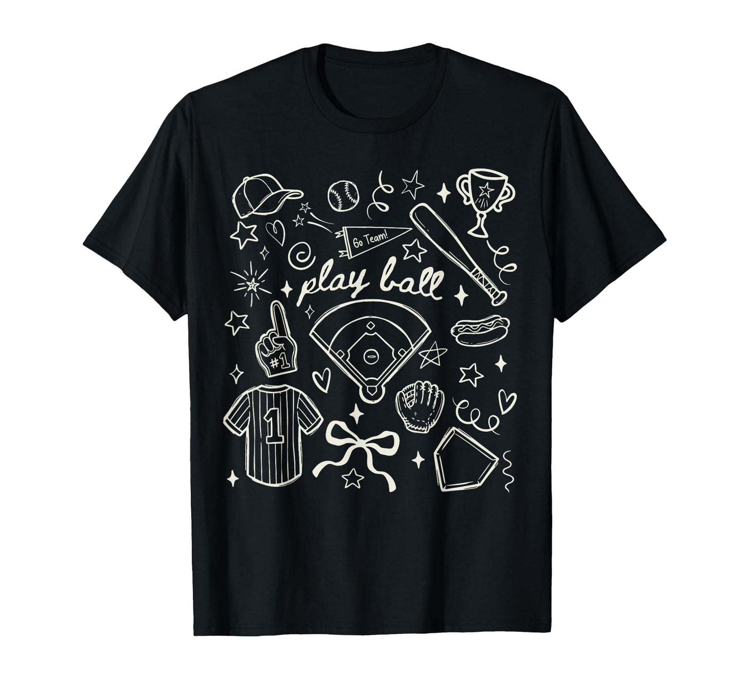 Baseball Mom Play Ball Team Game Day T-Shirt - Custom Art Print for Adults - T-Shirt, Sweatshirt, Hoodie