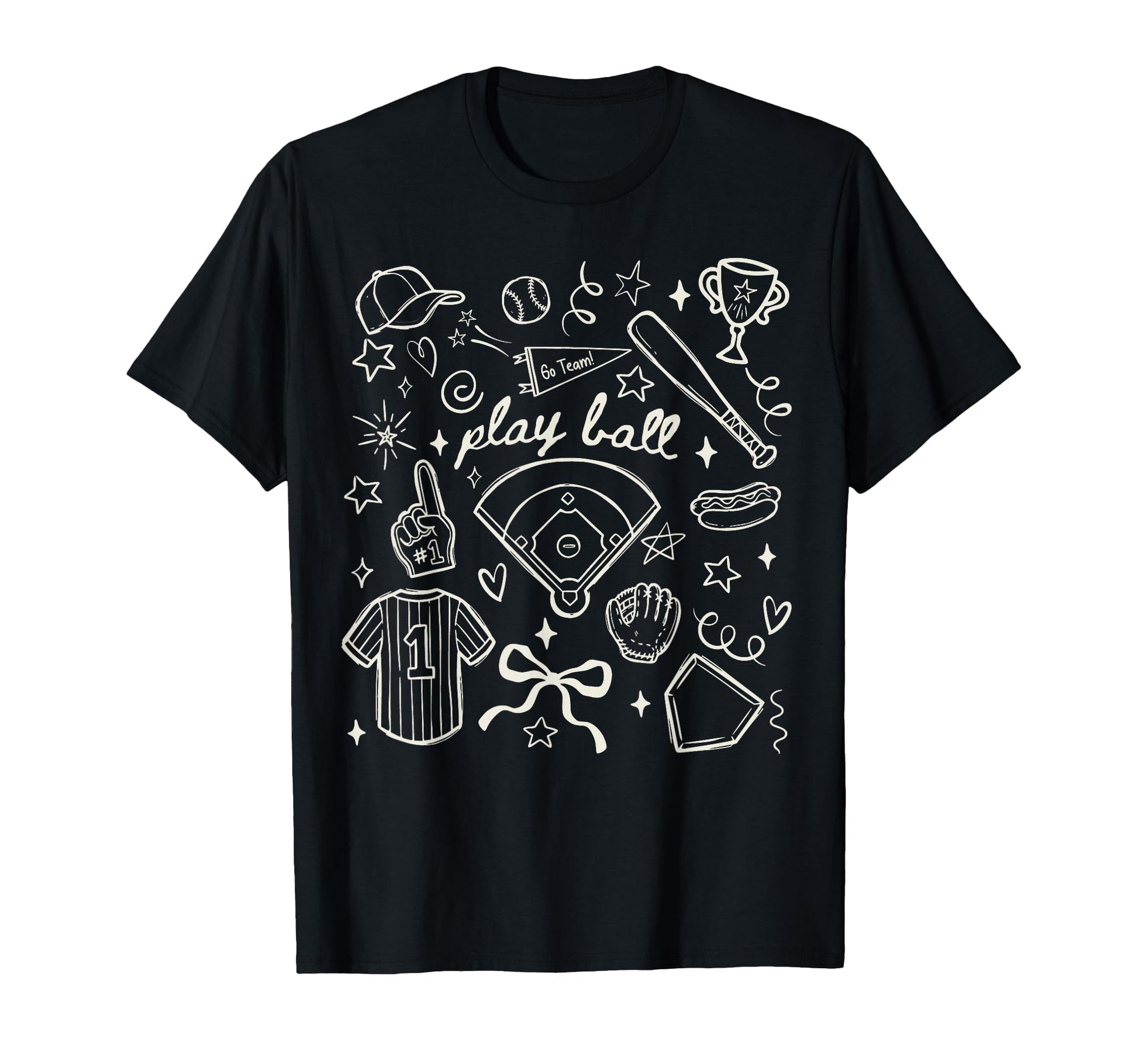 Baseball Mom Play Ball Team Game Day T-Shirt - Custom Art Print for Adults - T-Shirt, Sweatshirt, Hoodie