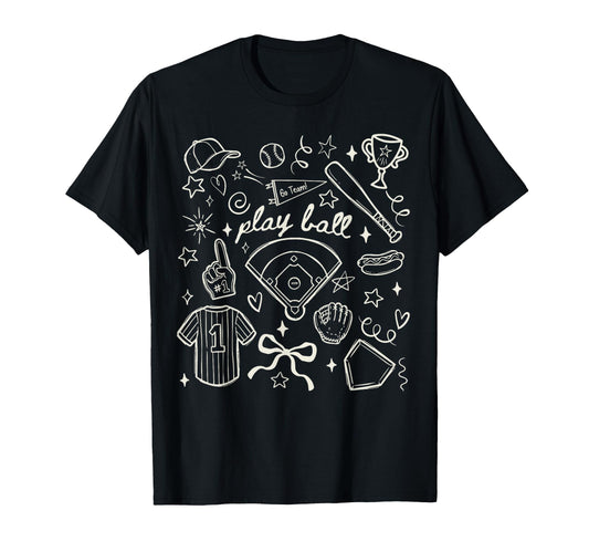 Baseball Mom Play Ball Team Game Day T-Shirt - Custom Art Print for Adults - T-Shirt, Sweatshirt, Hoodie