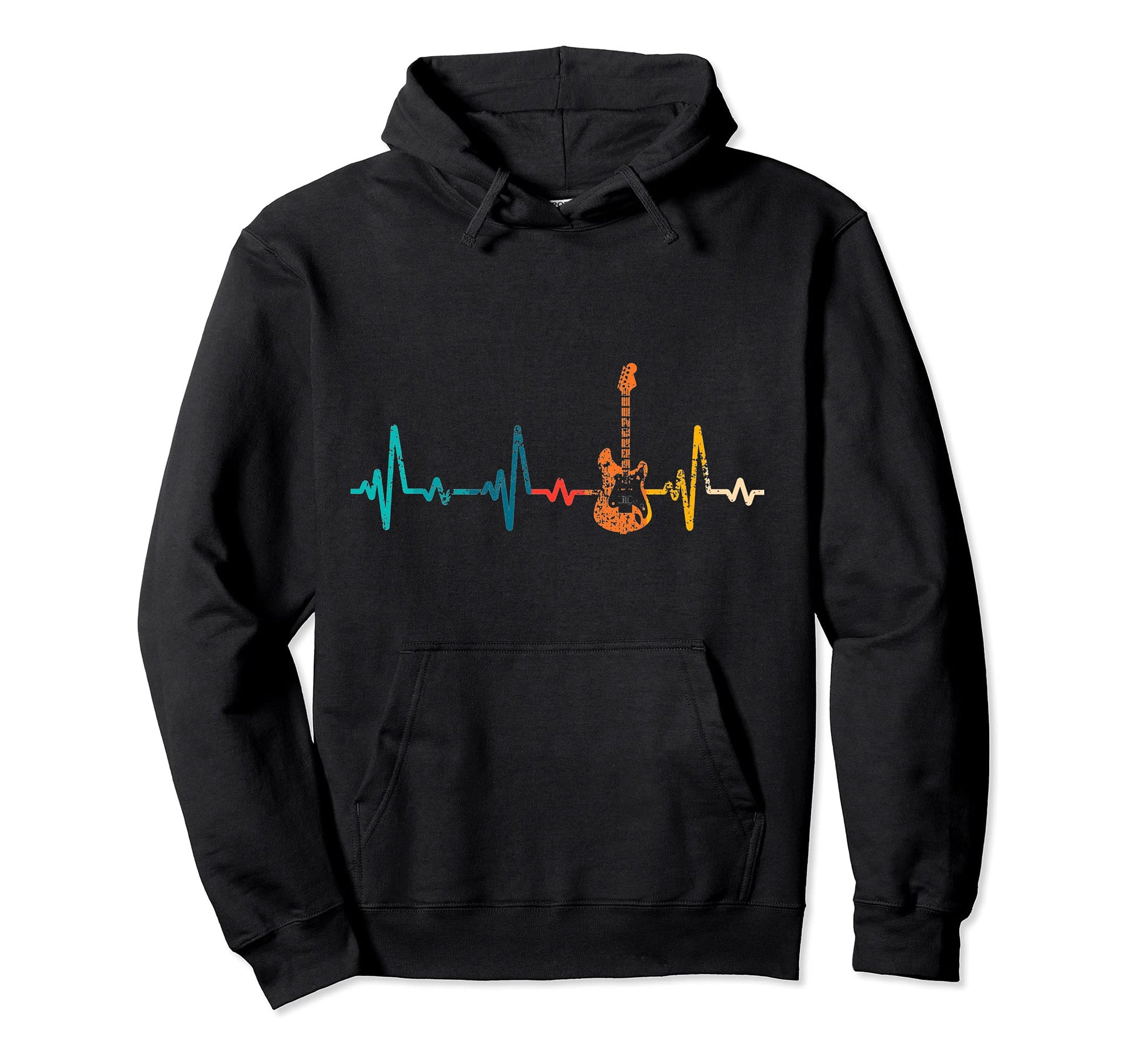 Funny Guitarist Heartbeat Bass Guitar Hoodie - Custom Art Print for Adults - T-Shirt, Sweatshirt, Hoodie