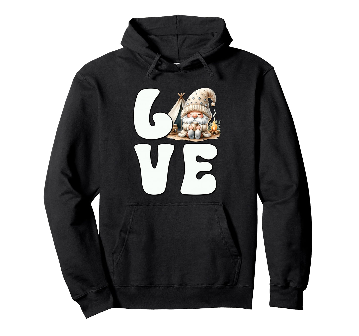 Coffee And Camping Gnome Dad Love Hoodie - Casual Everyday Wear for Adults - T-Shirt, Sweatshirt, Hoodie