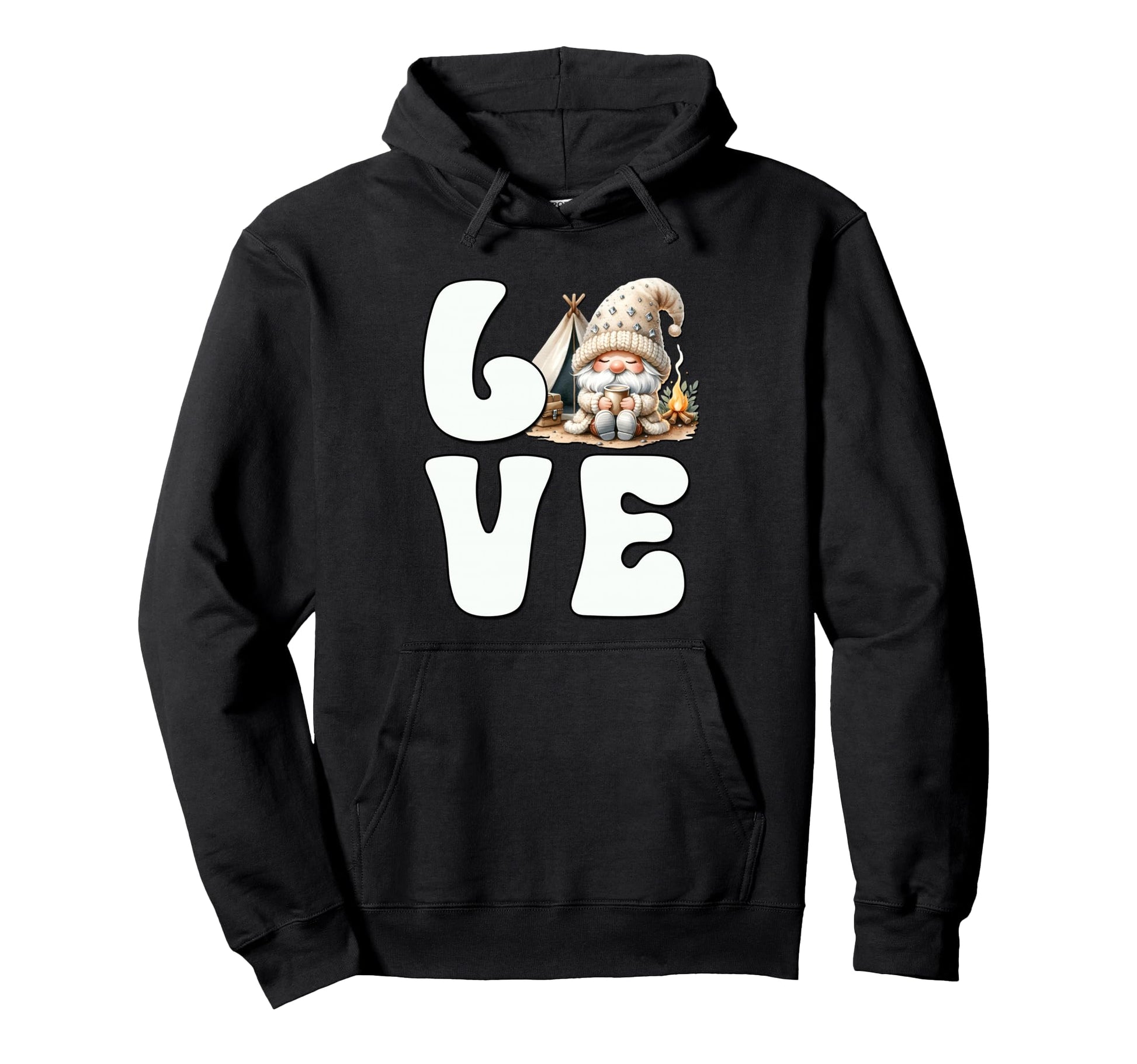 Coffee And Camping Gnome Dad Love Hoodie - Casual Everyday Wear for Adults - T-Shirt, Sweatshirt, Hoodie